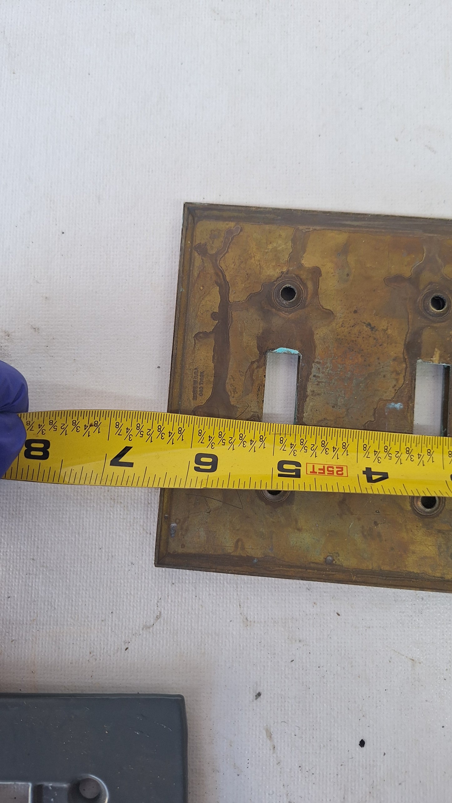 Vintage Brass Triple Light Switch Plate, Wall Switchplate
