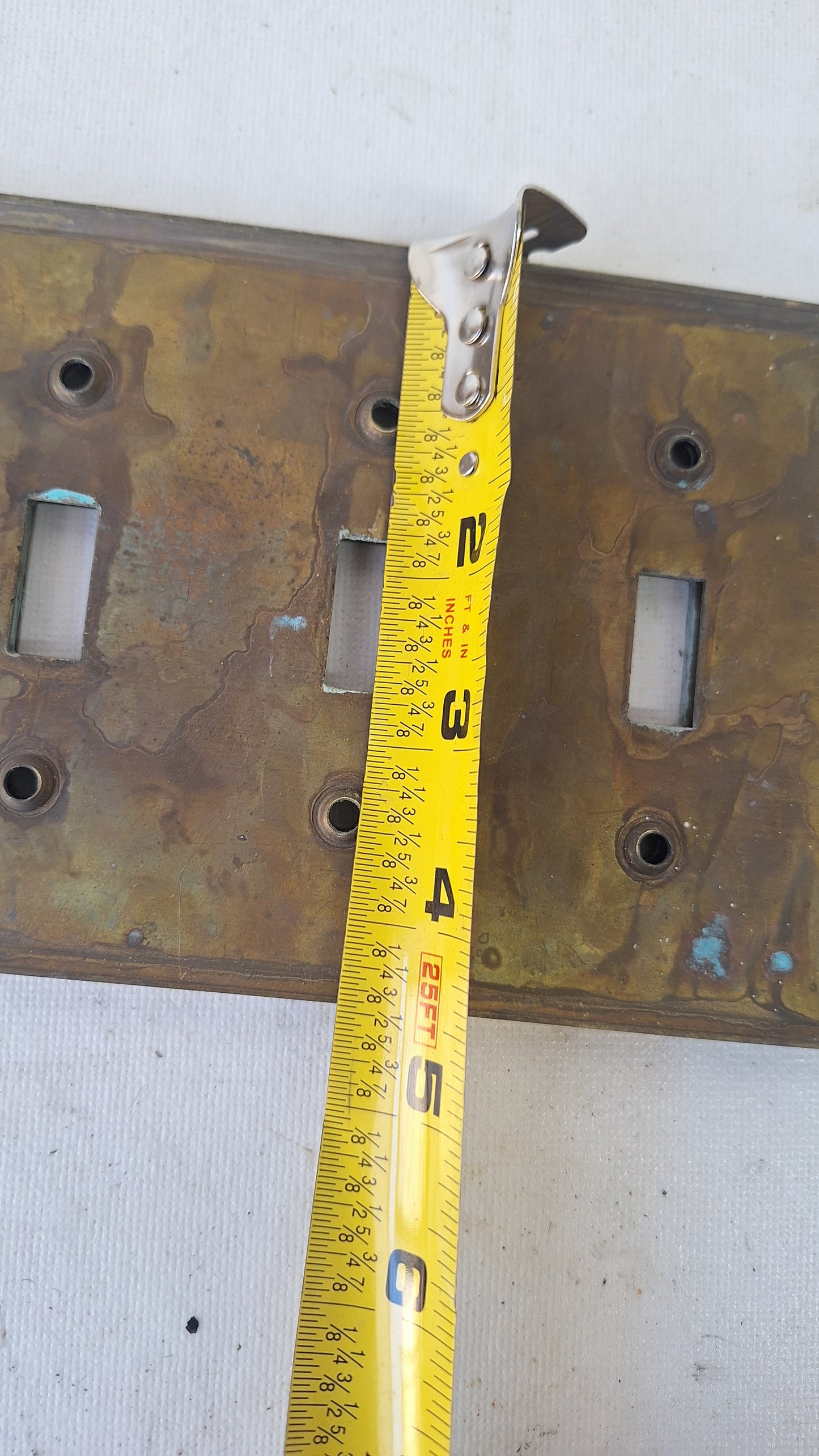 Vintage Brass Triple Light Switch Plate, Wall Switchplate