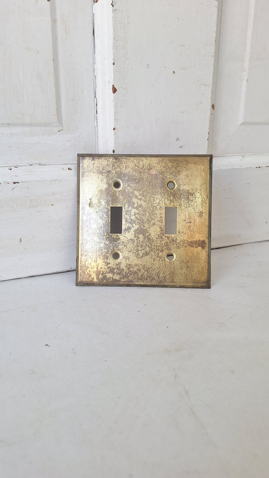 Double Switch Plate, Brass Light Switchplate