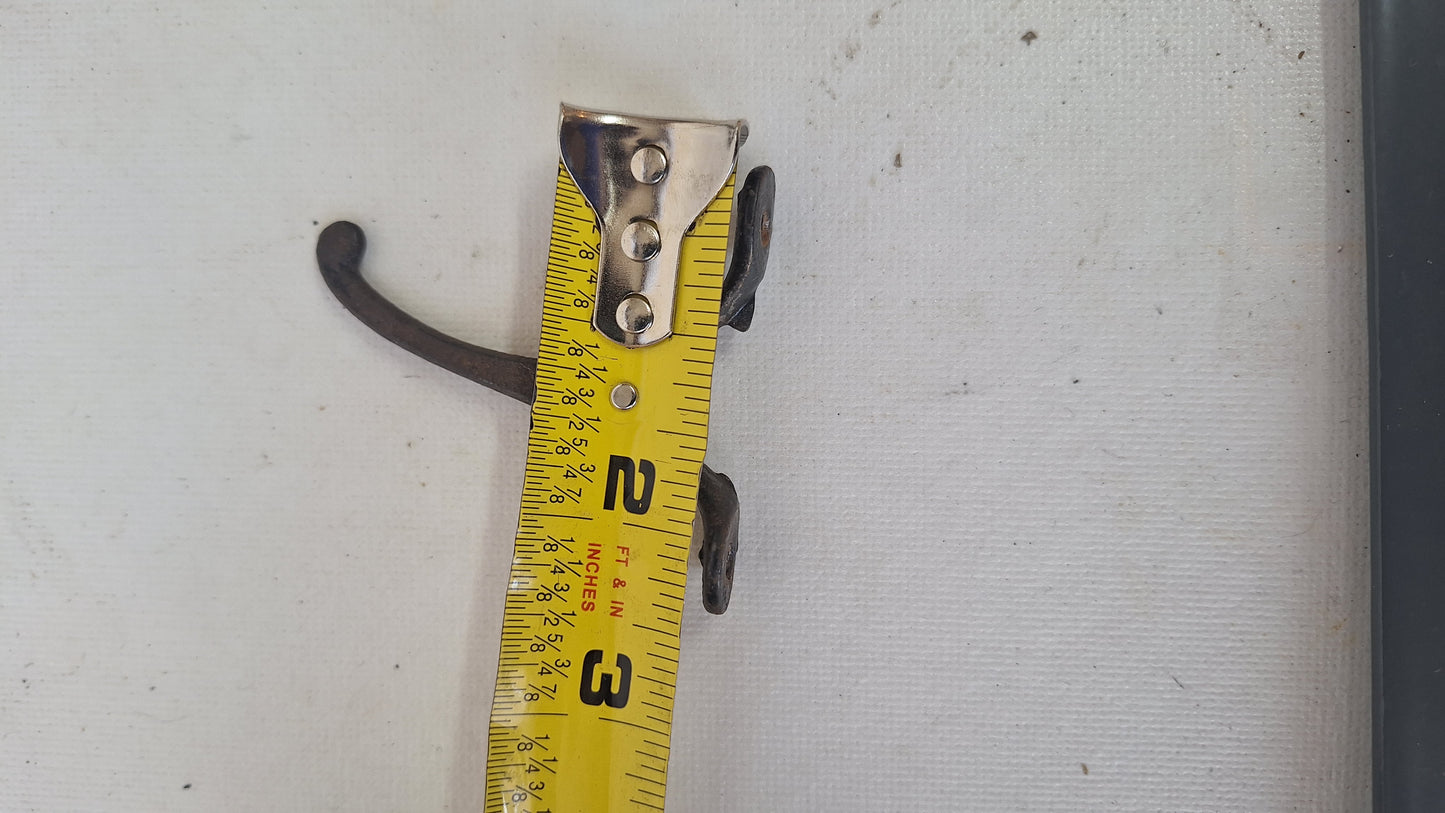 Three Small Antique Hooks, Cast Iron Vintage Hooks