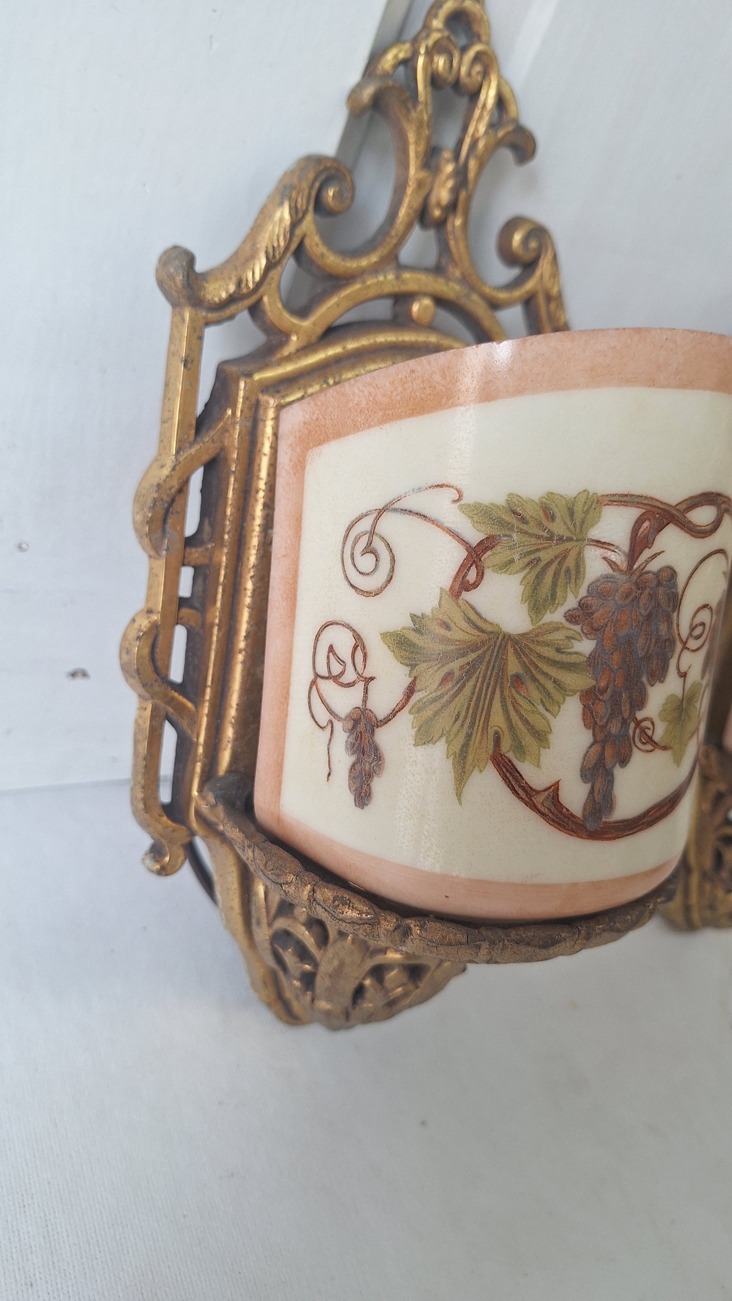 Lightolier Ornate Slip Shade Sconces, Slipshade Grape Design Wall Lights