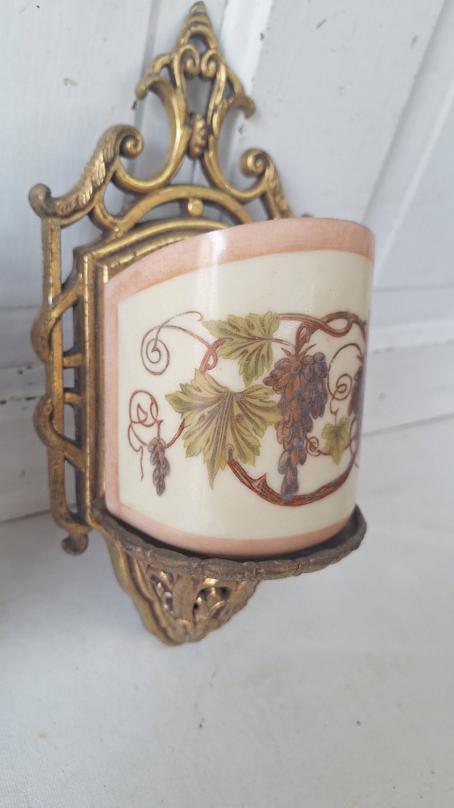 Lightolier Ornate Slip Shade Sconces, Slipshade Grape Design Wall Lights