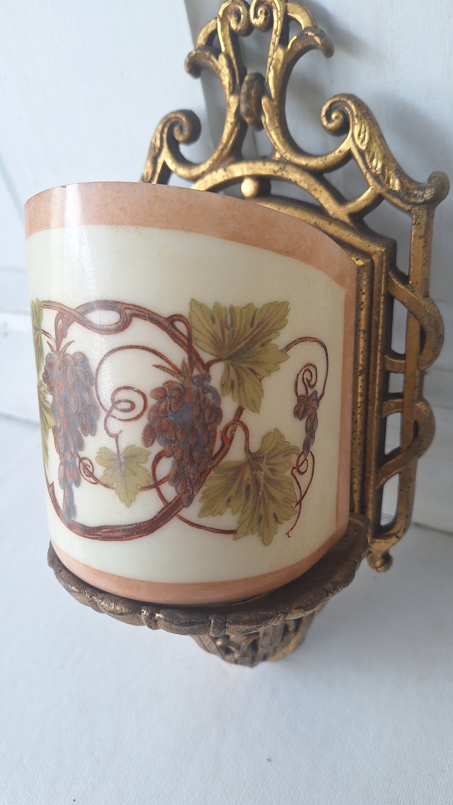 Lightolier Ornate Slip Shade Sconces, Slipshade Grape Design Wall Lights