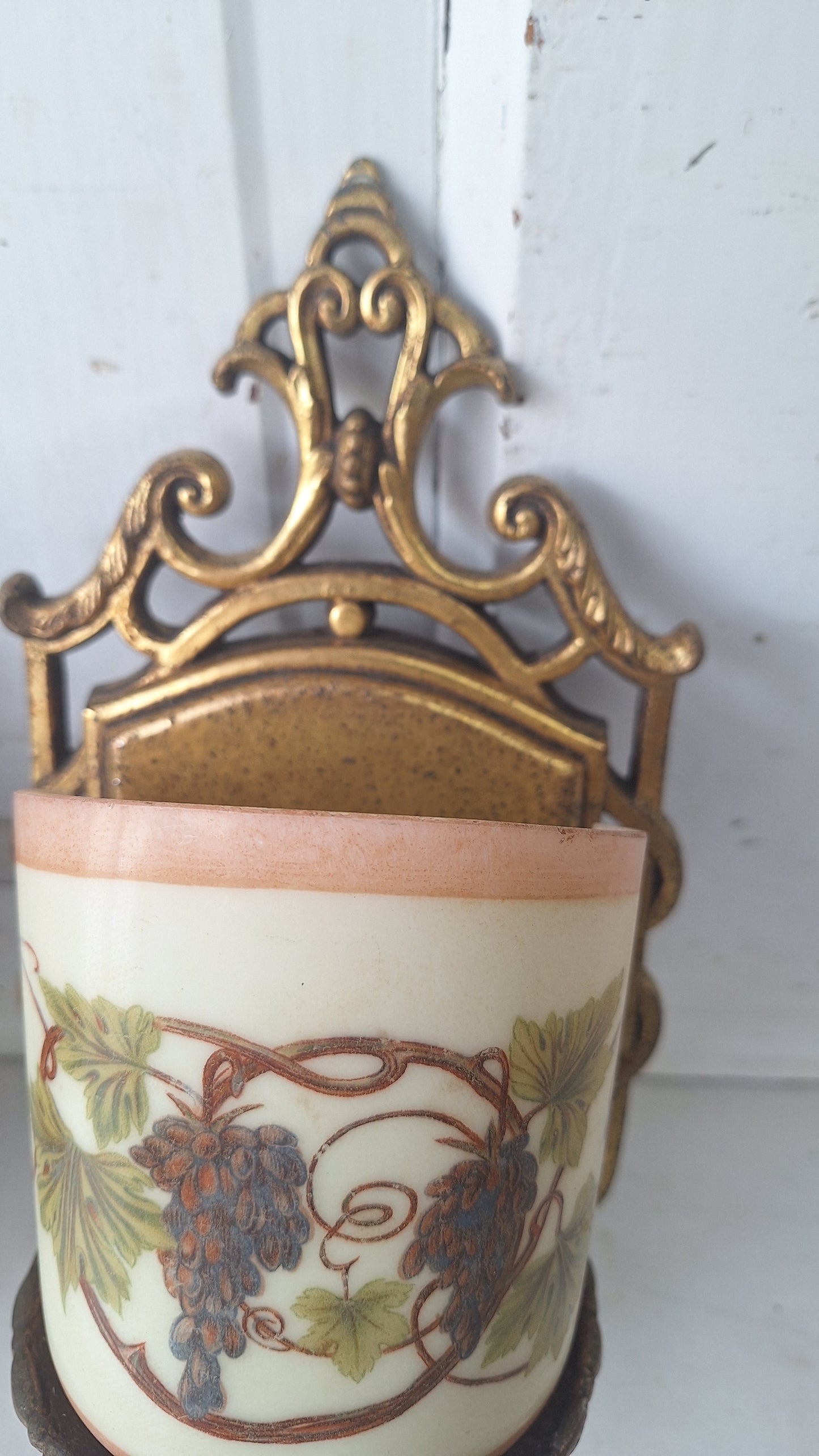 Lightolier Ornate Slip Shade Sconces, Slipshade Grape Design Wall Lights