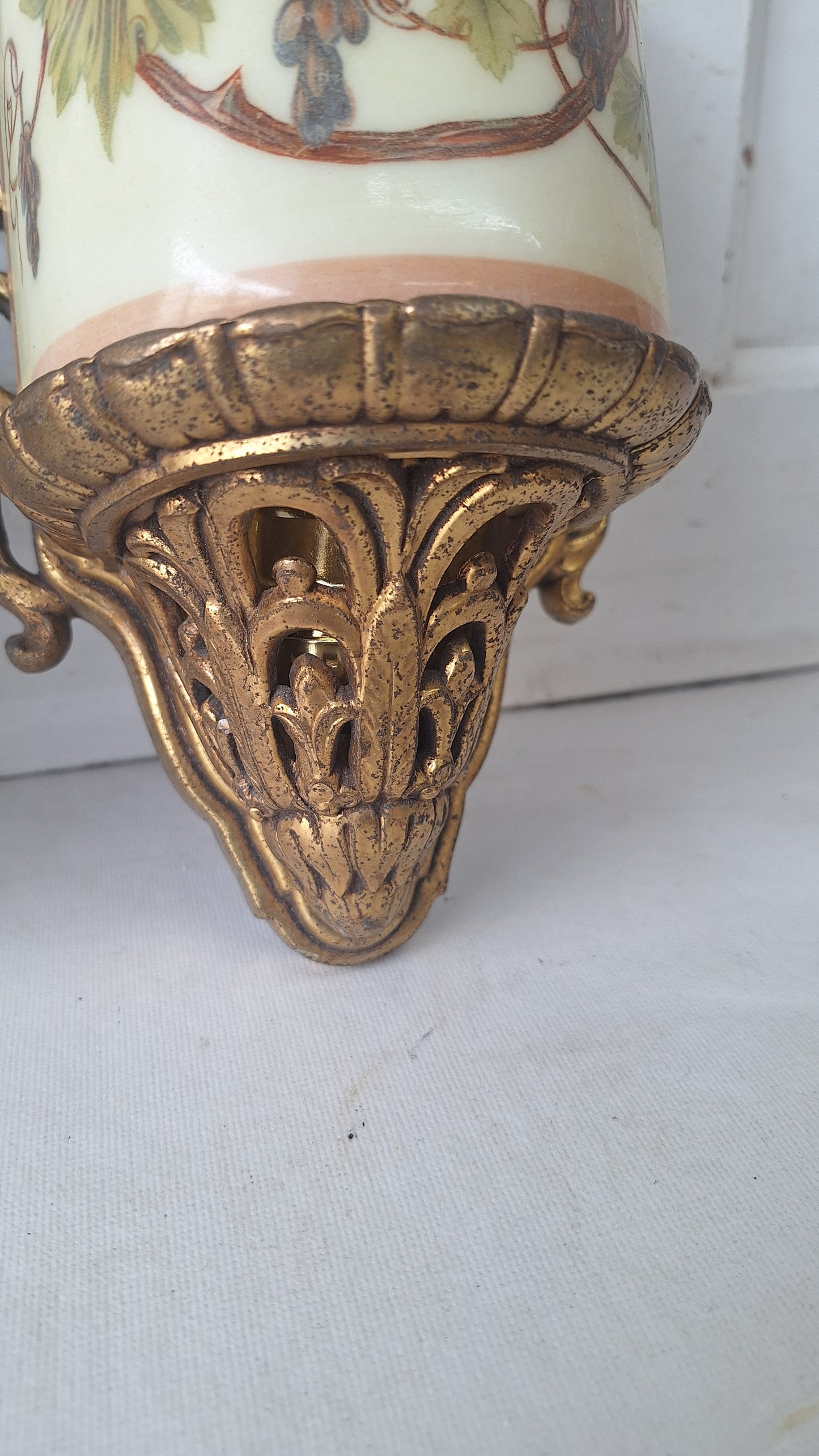 Lightolier Ornate Slip Shade Sconces, Slipshade Grape Design Wall Lights