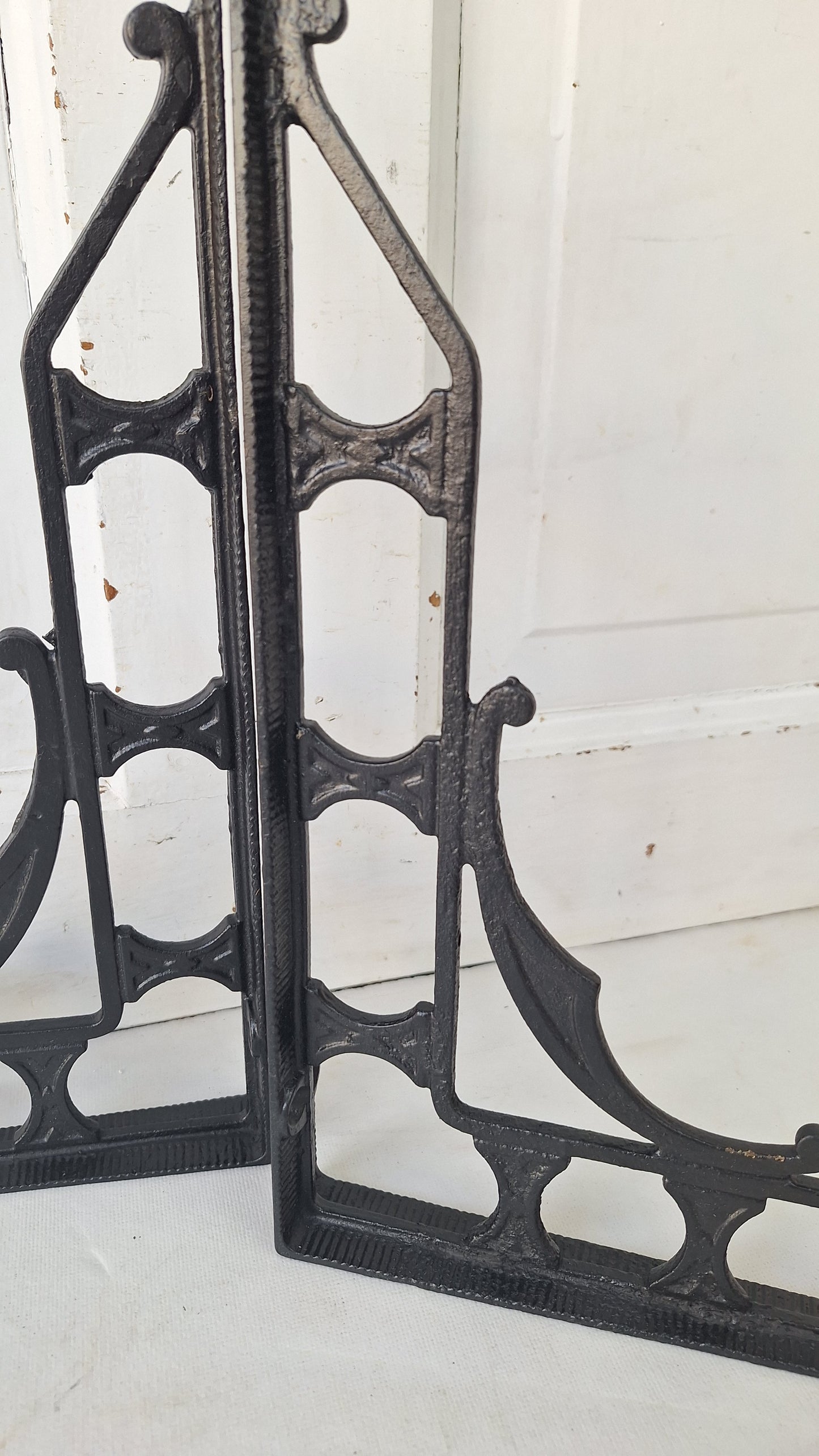 10 x 12 Large Iron Shelf Brackets, Antique Victorian Shelf Supports