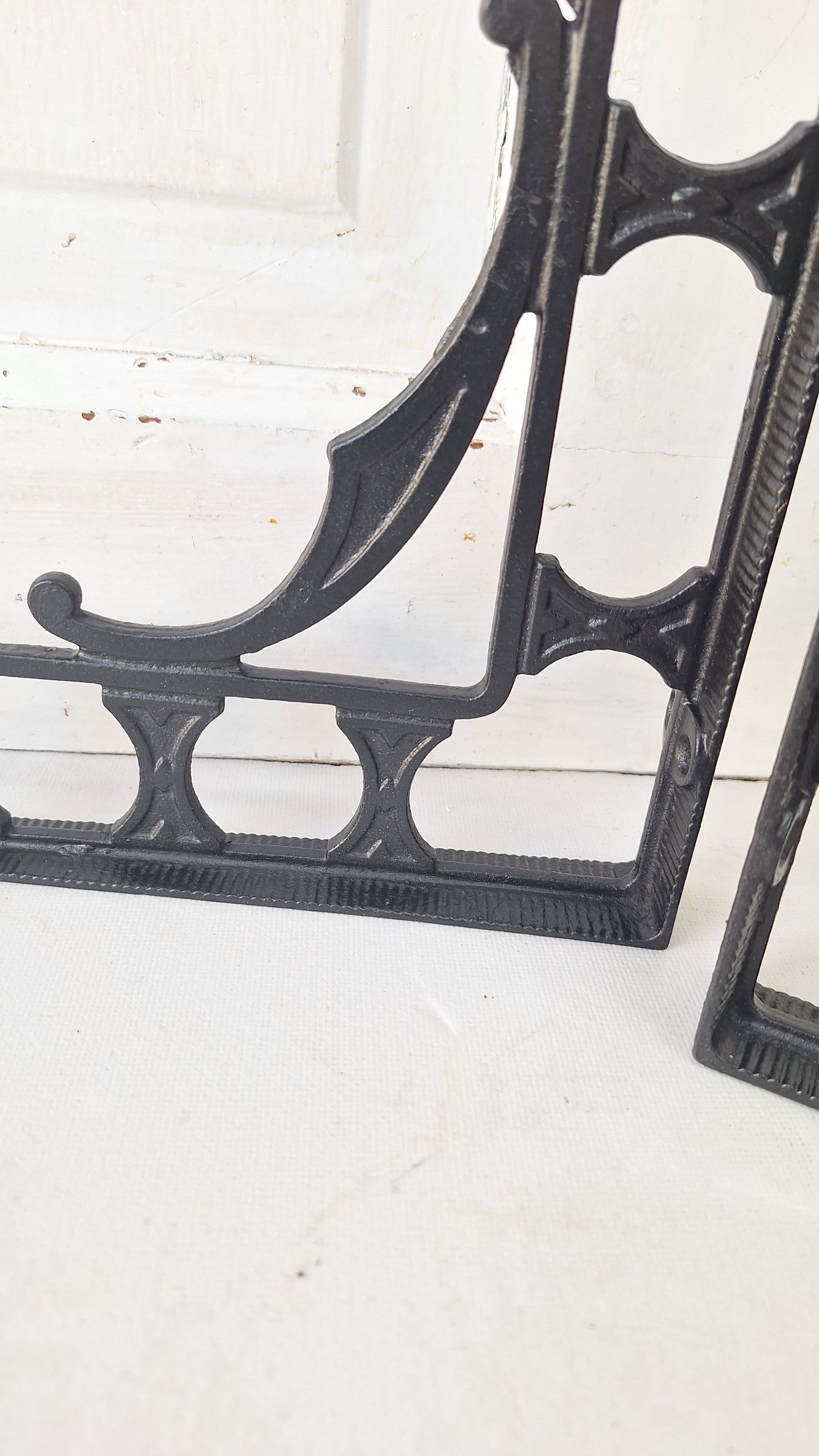 10 x 12 Large Iron Shelf Brackets, Antique Victorian Shelf Supports