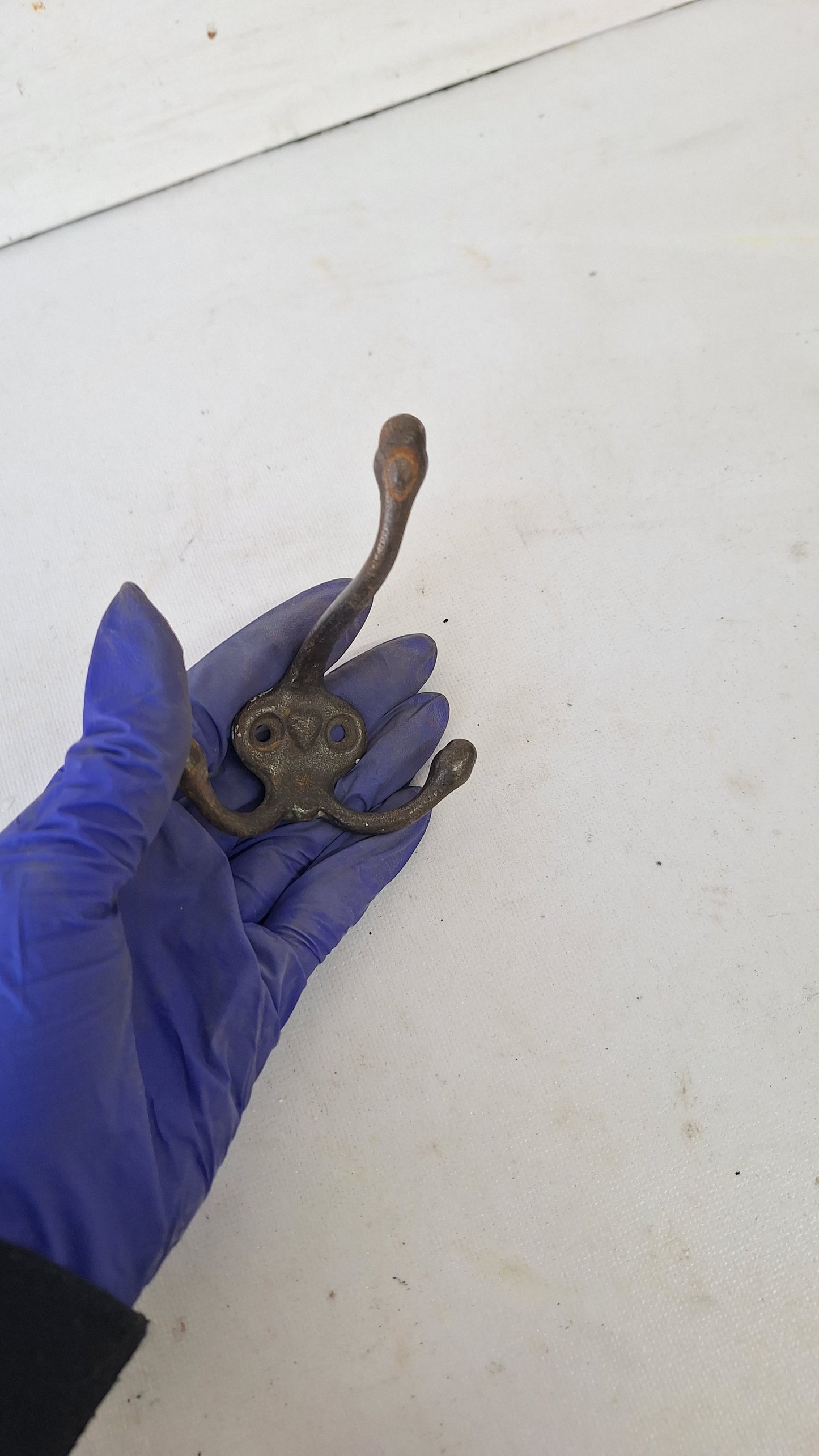 Antique Cast Iron Heart & Acorn Hooks - Set of 3