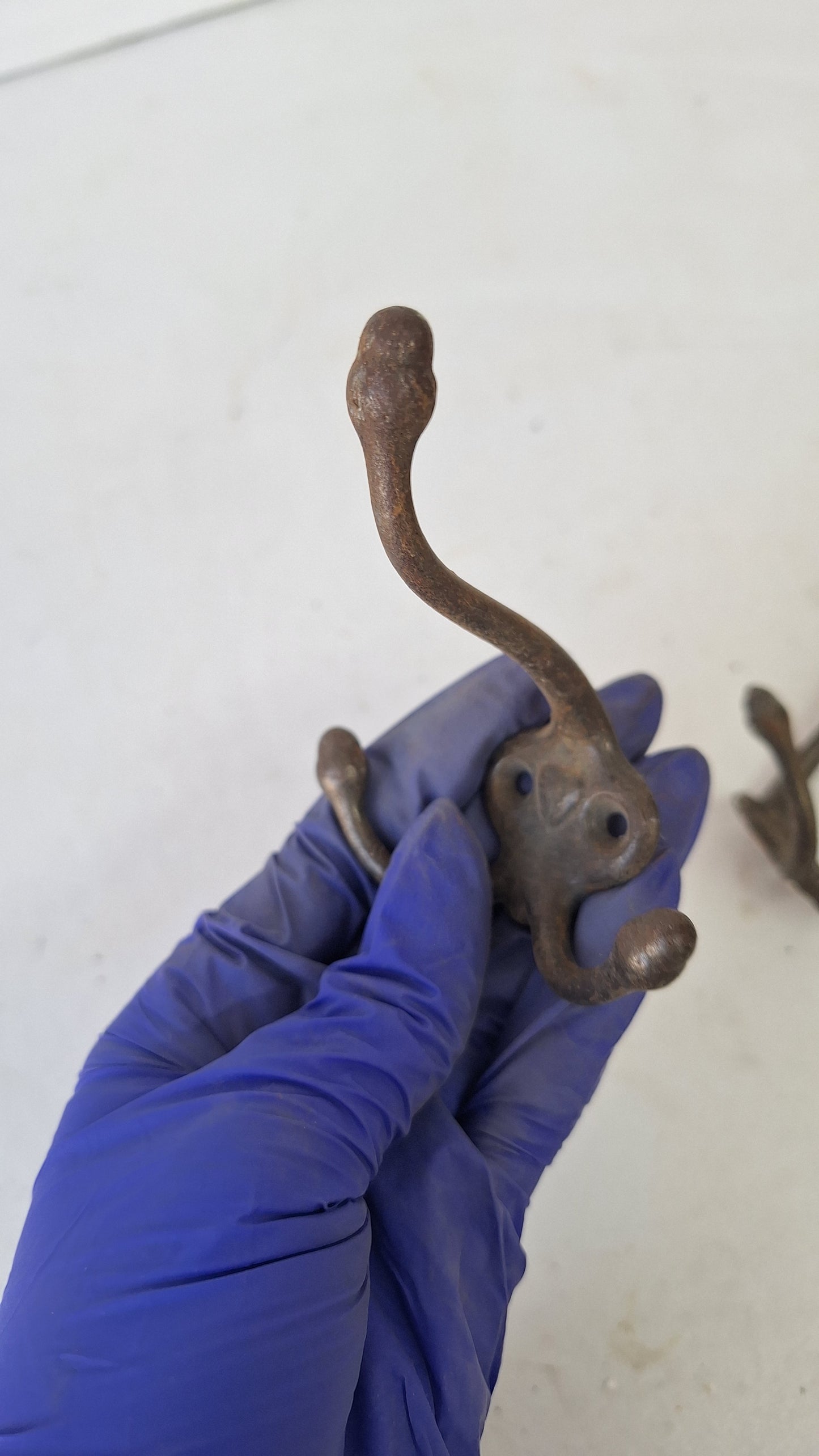 Antique Cast Iron Heart & Acorn Hooks - Set of 3