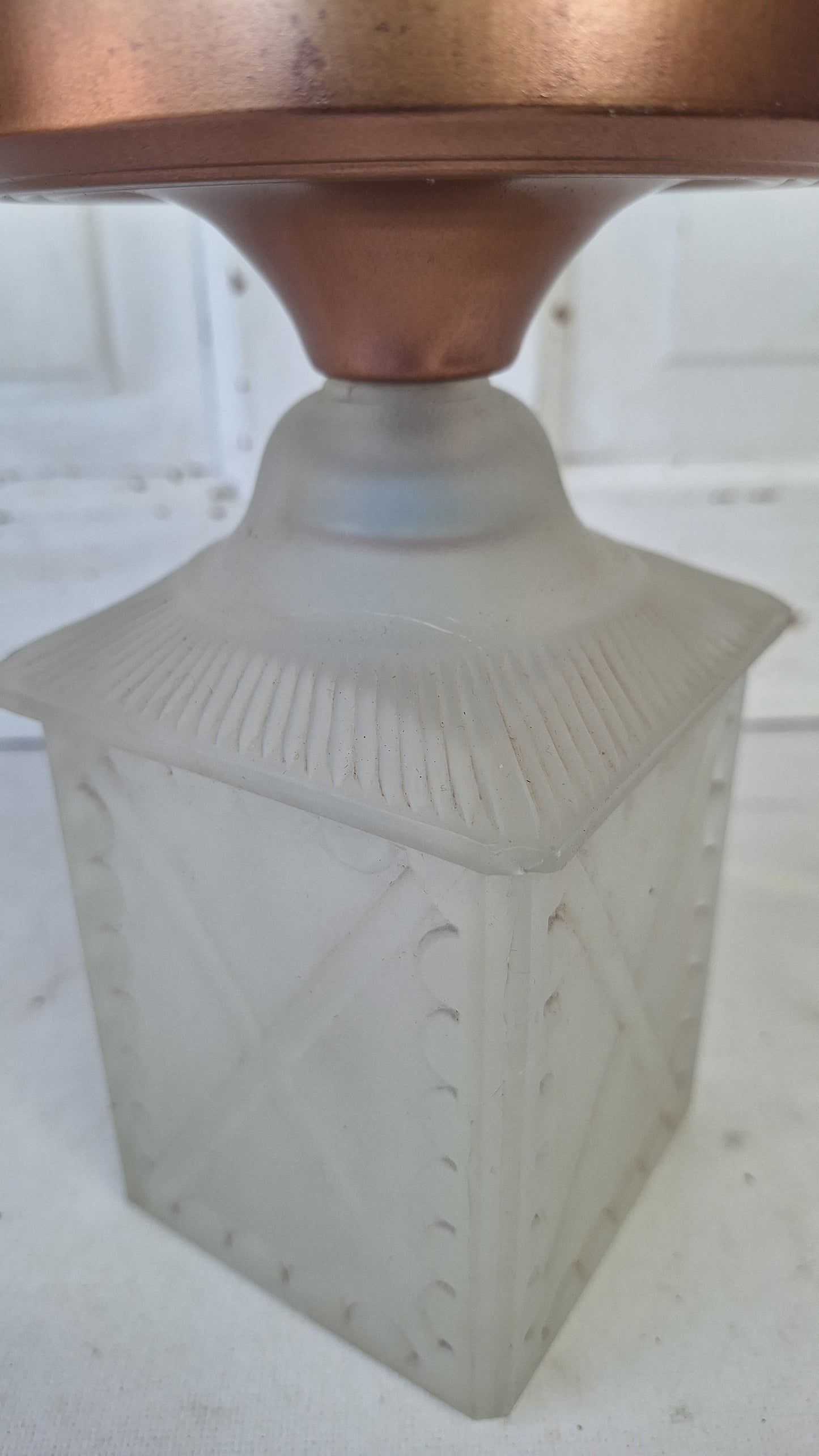 Small Vintage Frosted Glass Porch Light, Square Shade Exterior Light