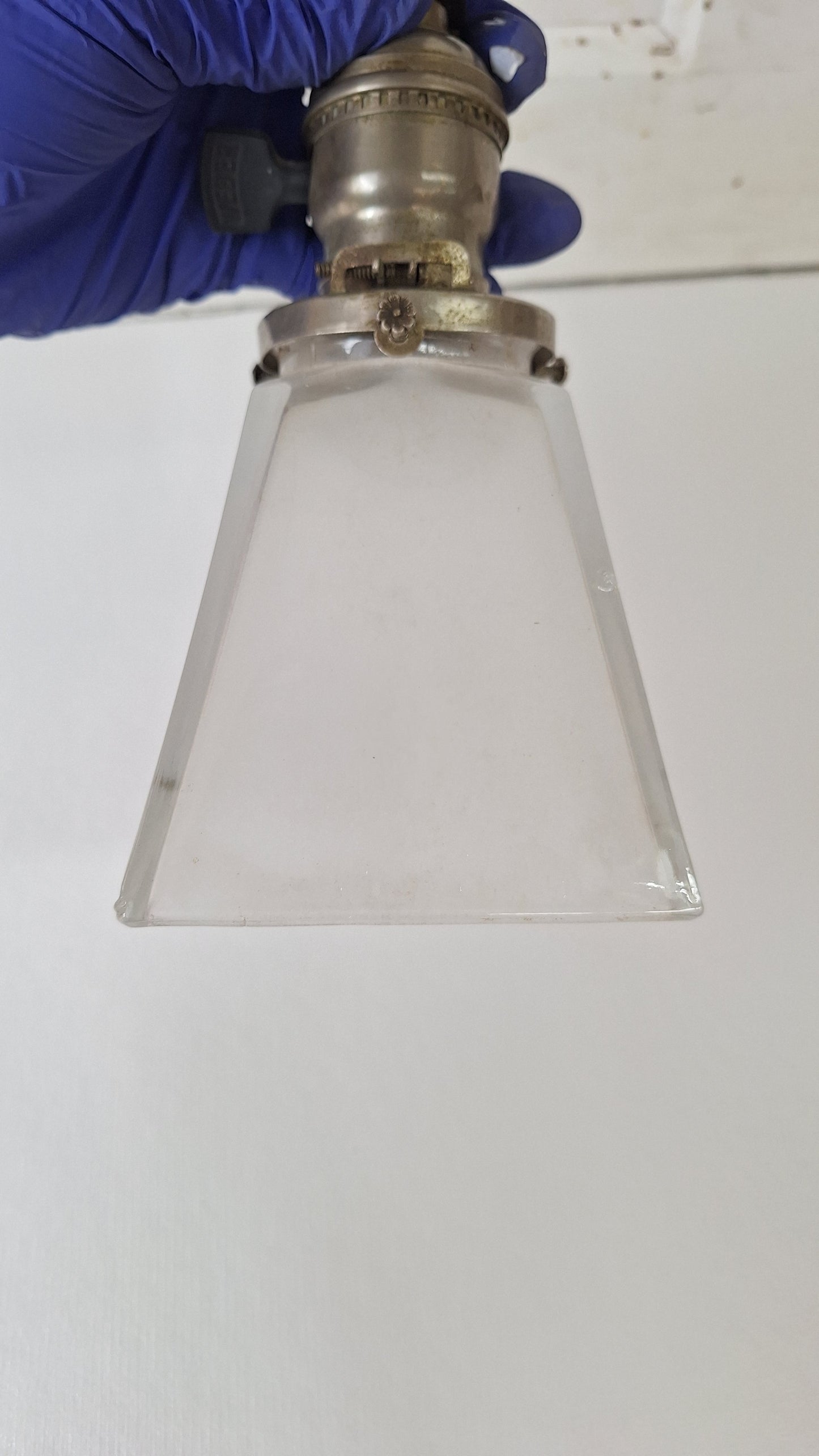 Nickel Plated Mission Sconce, Arts and Crafts Square Wall Light