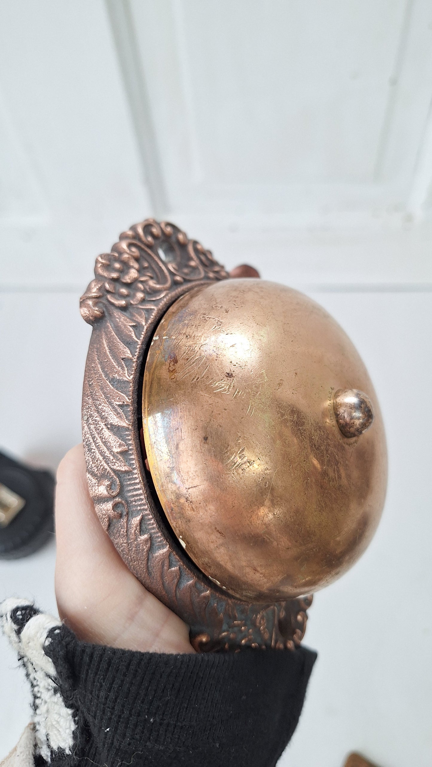 Antique Mechanical Doorbell, Twist Handle Style Door Bell Ringer