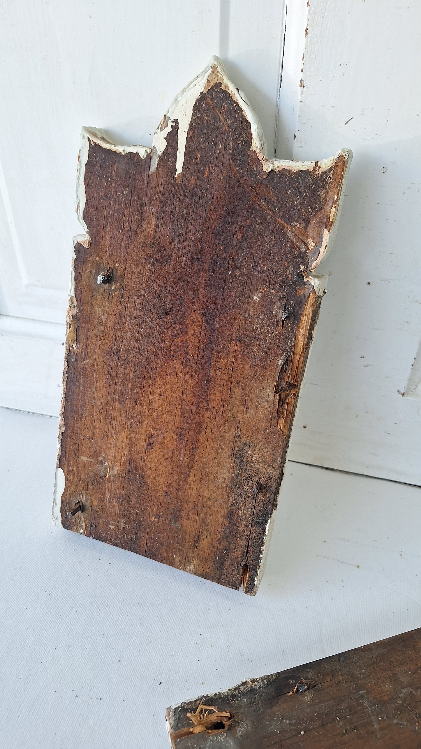 Pair of Carved Plinth Blocks, Salvaged Wood Base Trim Moldings