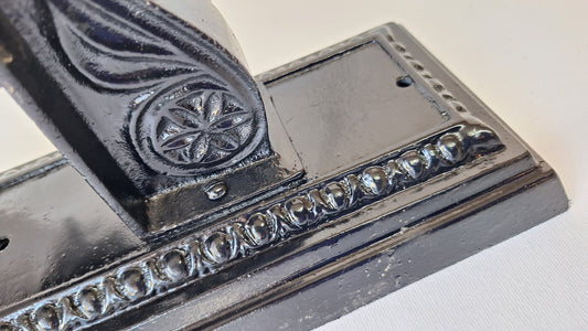 Antique Cast Iron Sconce with Ribbed Glass Globe, Exterior Wall Light