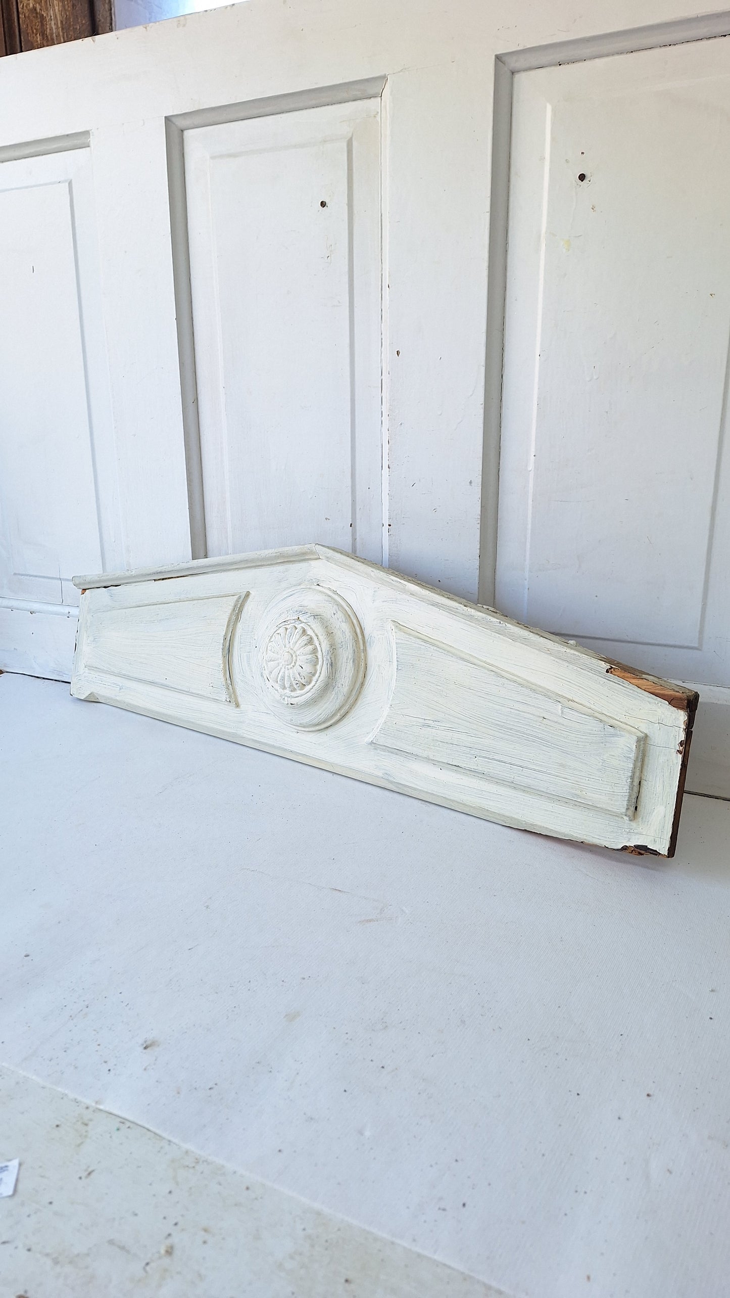 Ornate Door Pediment, Antique Carved Wood Doorway Header