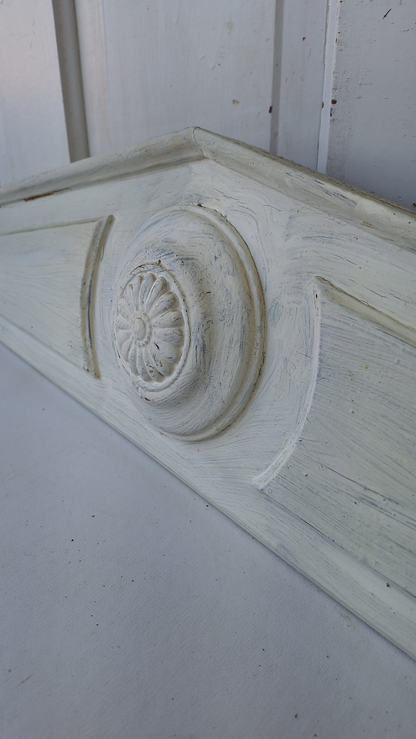 Ornate Door Pediment, Antique Carved Wood Doorway Header