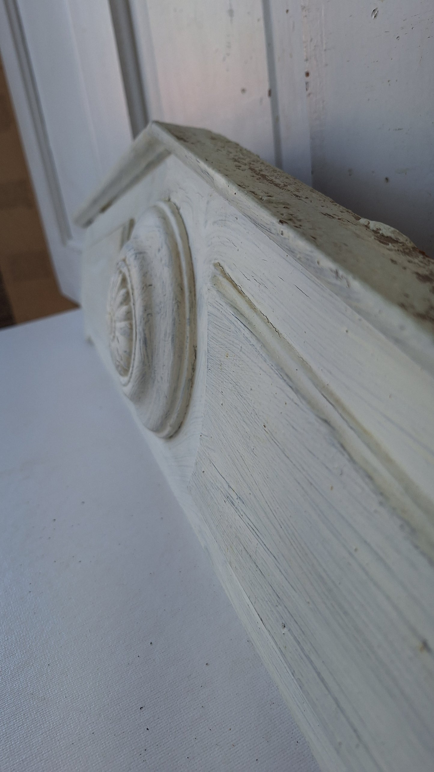 Ornate Door Pediment, Antique Carved Wood Doorway Header
