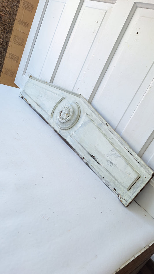 Ornate Door Pediment, Antique Carved Wood Doorway Header