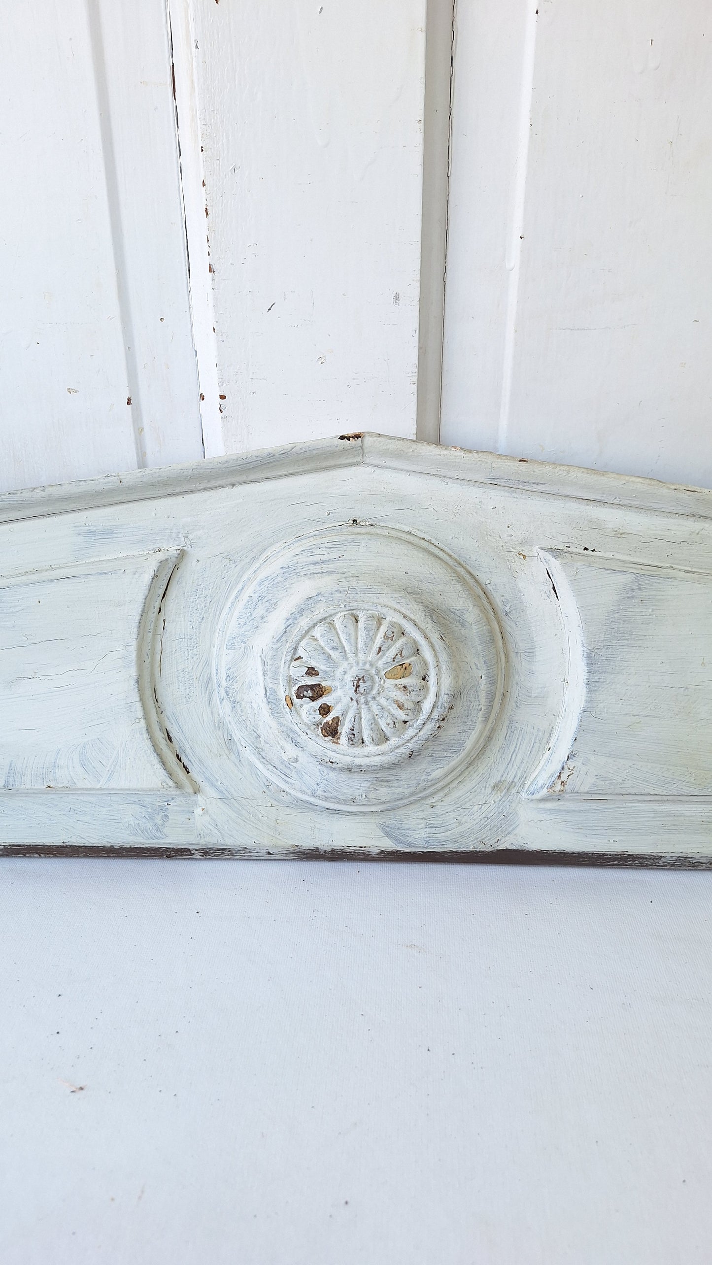 Ornate Door Pediment, Antique Carved Wood Doorway Header
