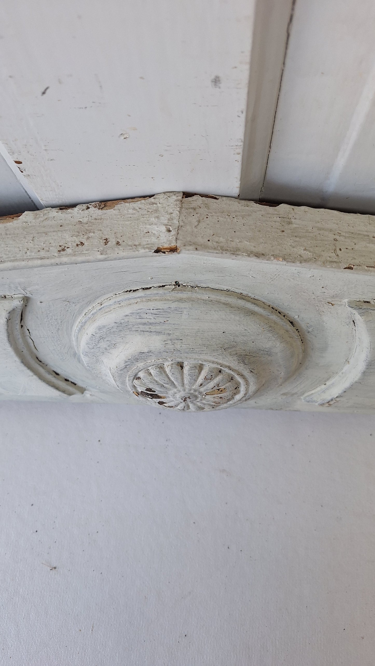 Ornate Door Pediment, Antique Carved Wood Doorway Header