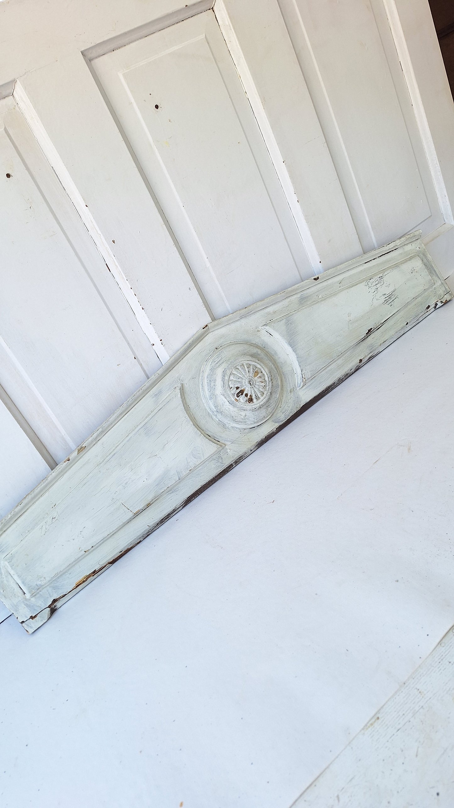 Ornate Door Pediment, Antique Carved Wood Doorway Header