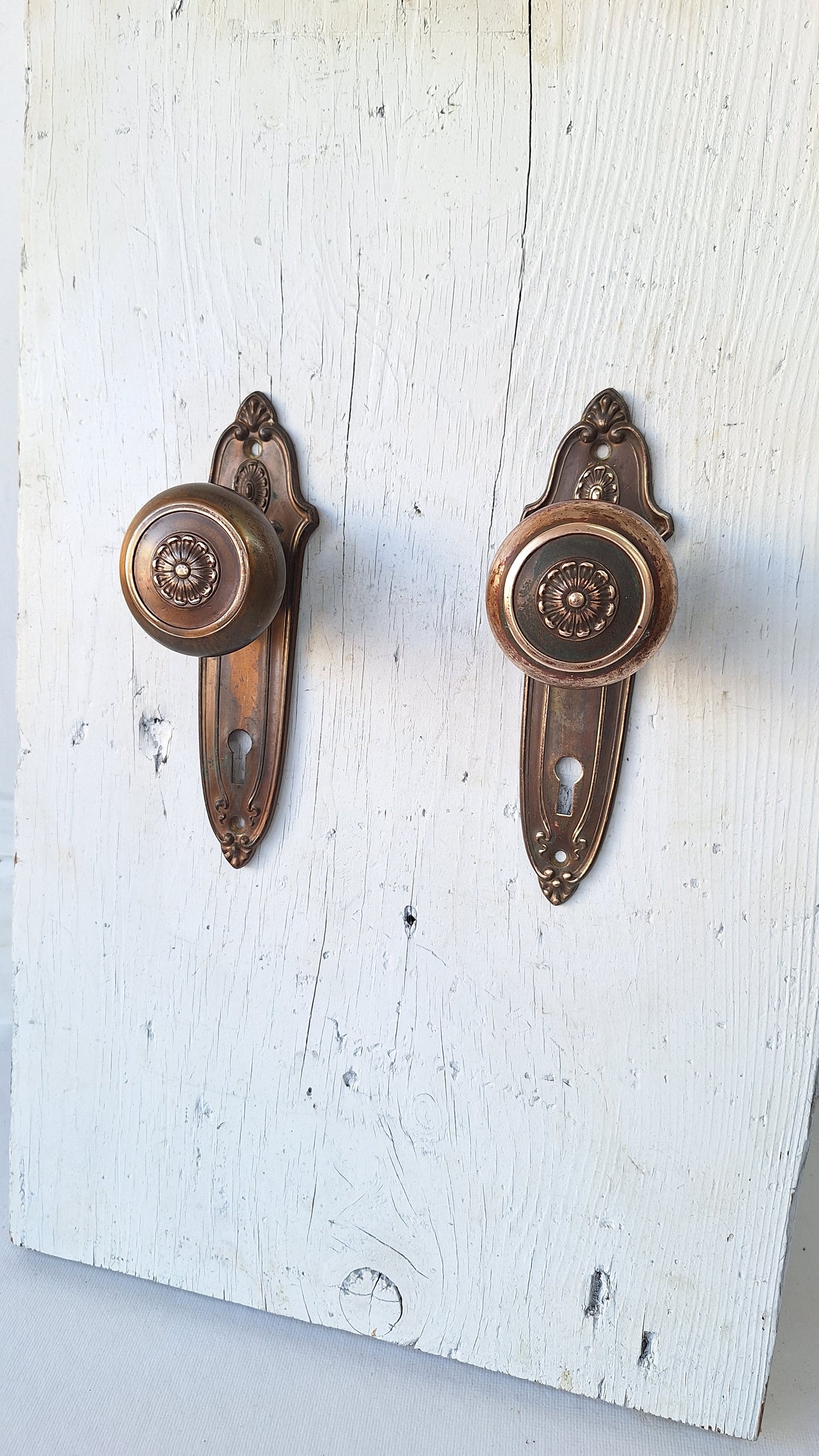 Fancy Designed Door Knobs & Plates Hardware, Ornate Brass Doorknobs and Backplates