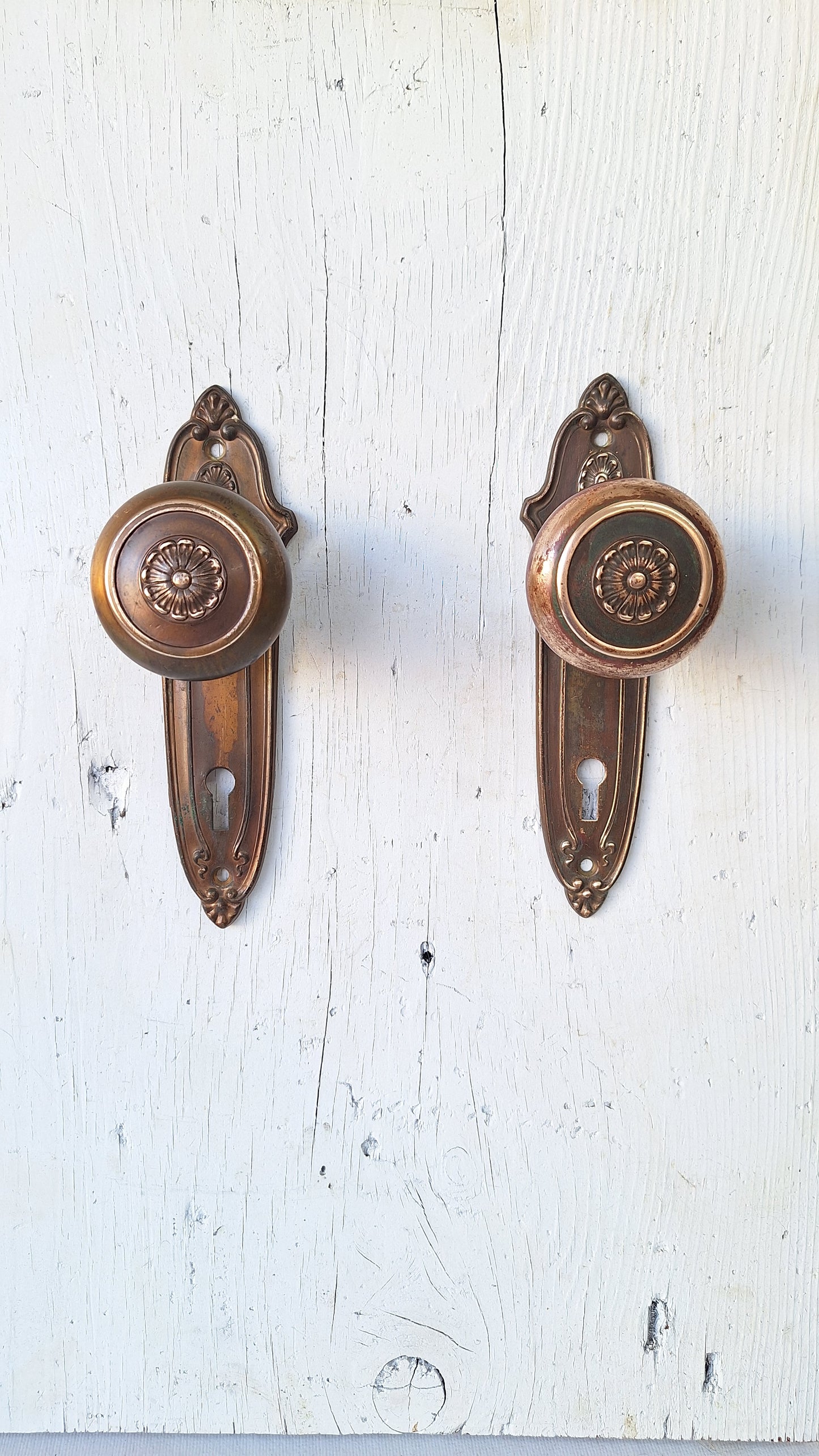 Fancy Designed Door Knobs & Plates Hardware, Ornate Brass Doorknobs and Backplates
