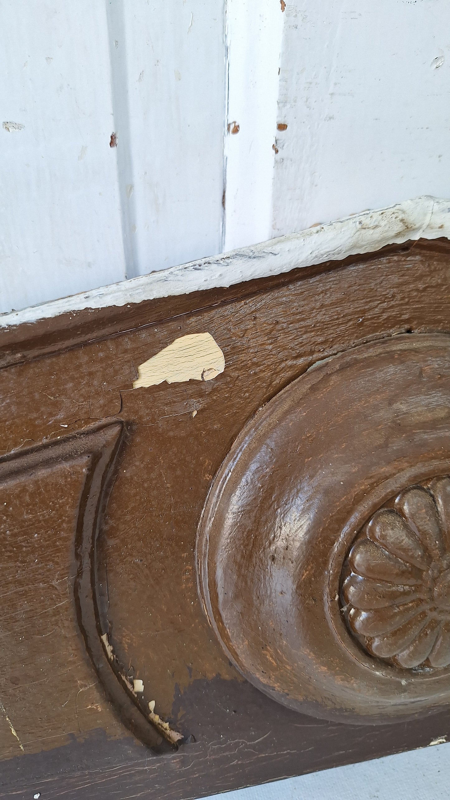 Antique Door Pediment, Carved Wood Doorway Header