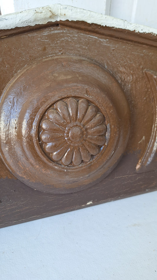 Antique Door Pediment, Carved Wood Doorway Header