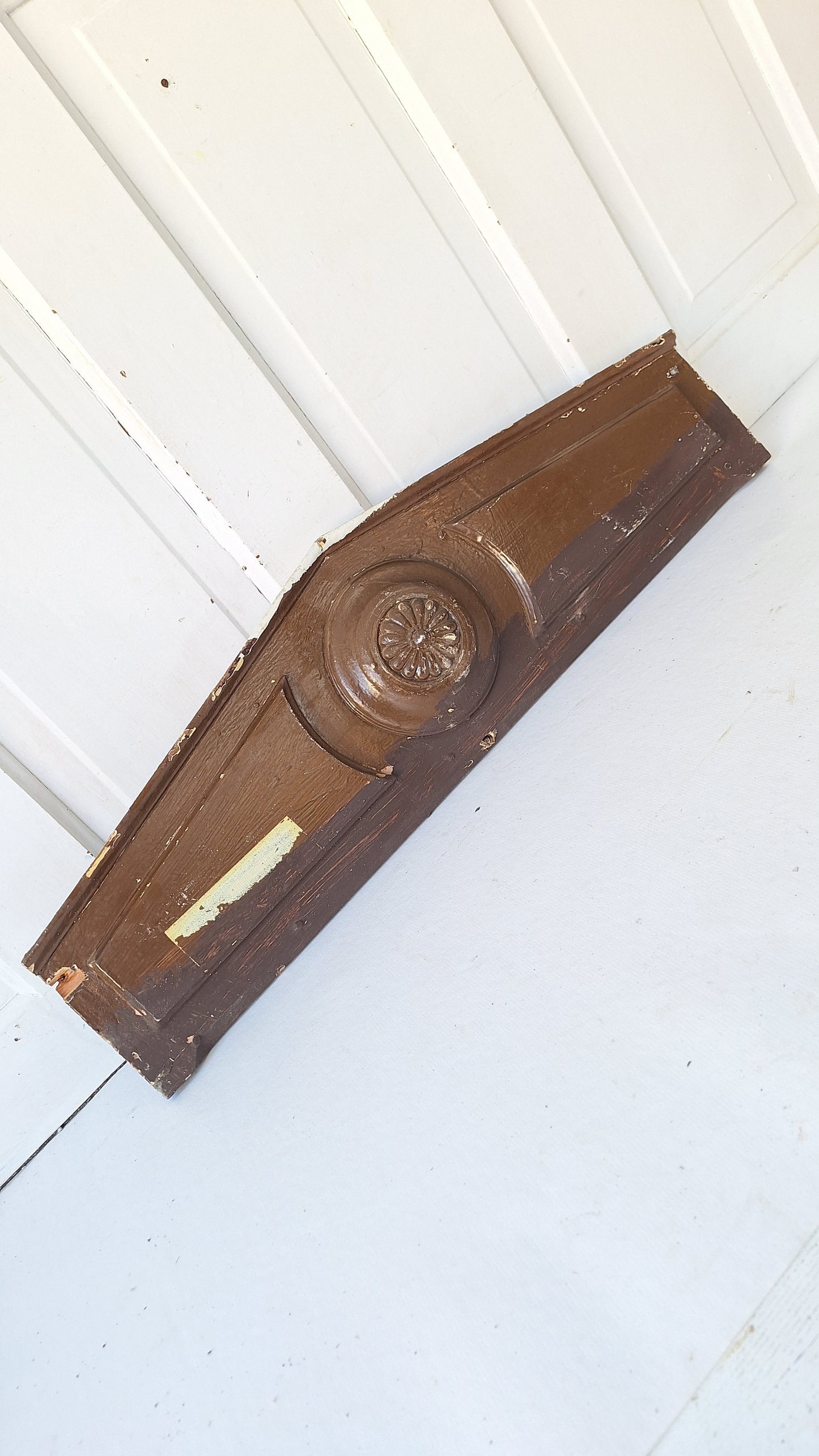 Antique Door Pediment, Carved Wood Doorway Header