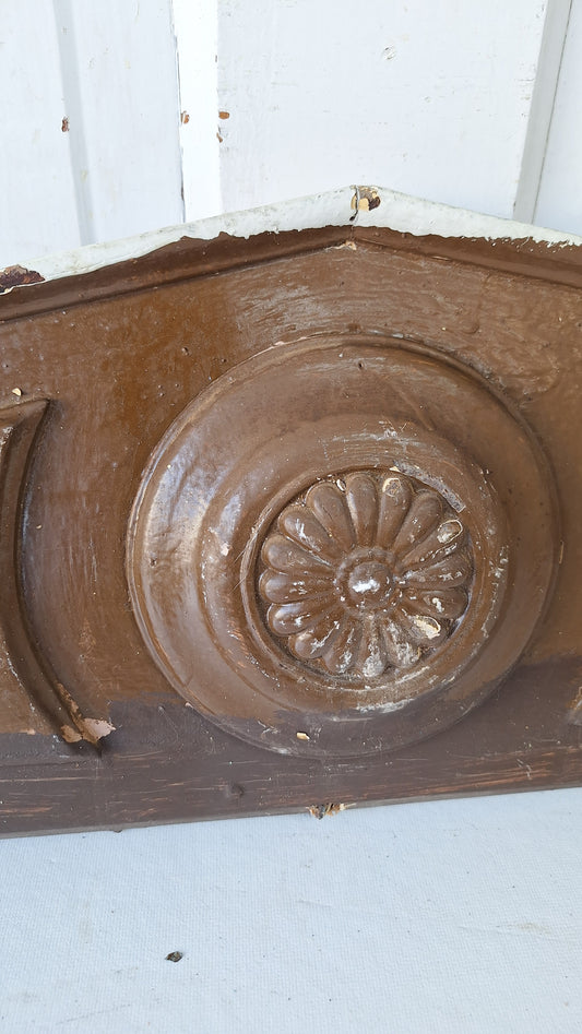 Antique Door Pediment, Carved Wood Doorway Header