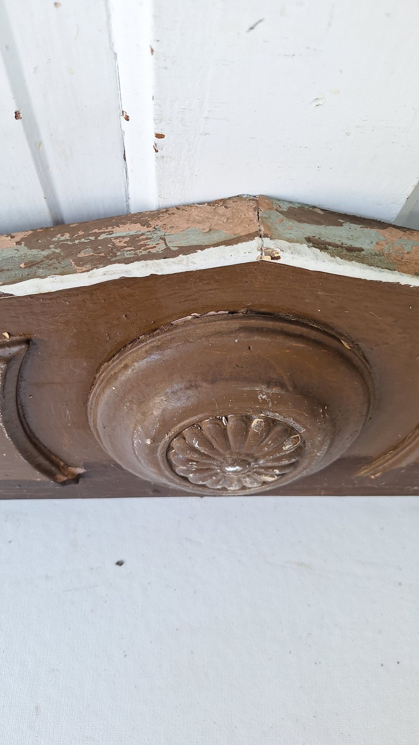Antique Door Pediment, Carved Wood Doorway Header