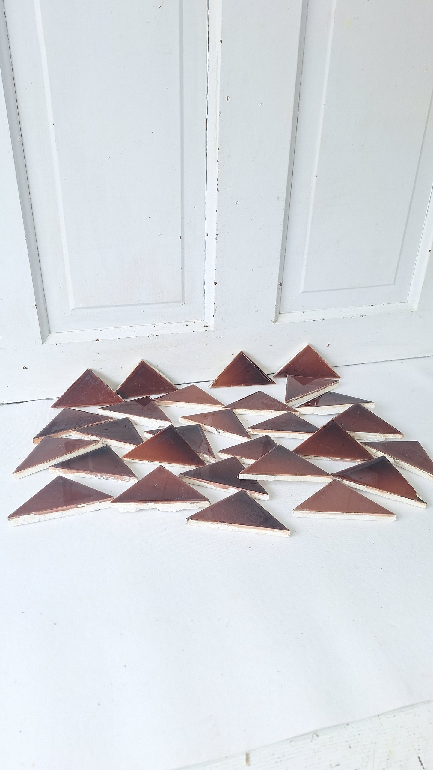 28 Antique Red Fireplace Tiles, Victorian Hearth Border Accent Tiles