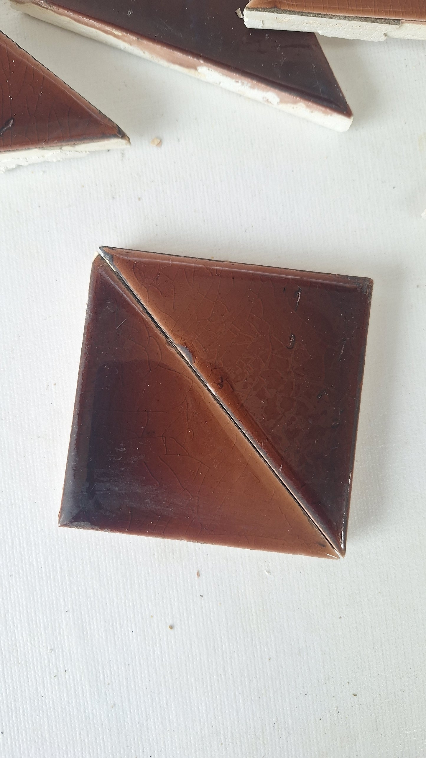 28 Antique Red Fireplace Tiles, Victorian Hearth Border Accent Tiles
