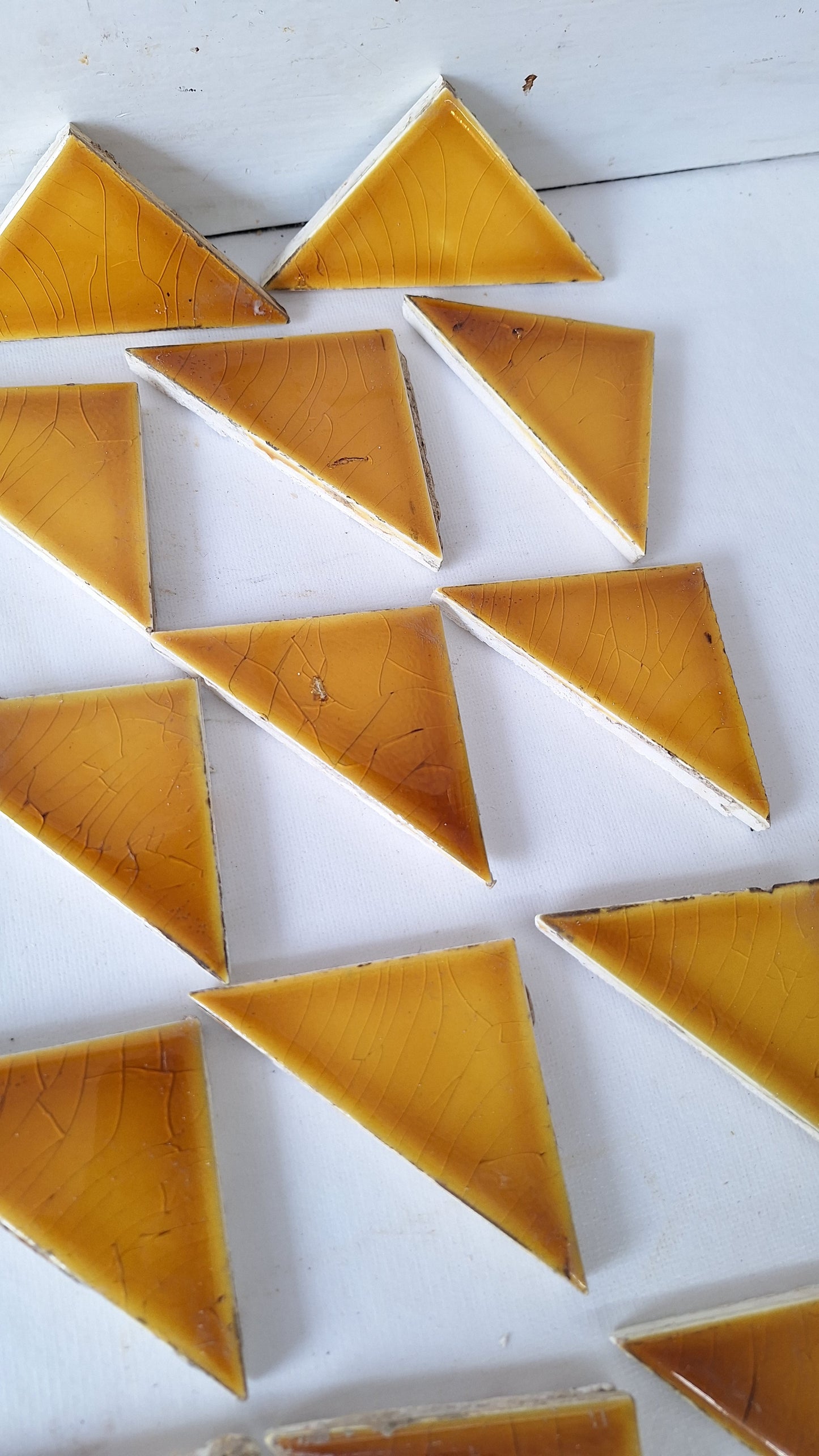 24 Antique Yellow Fireplace Tiles, Victorian Hearth Border Accent Tiles