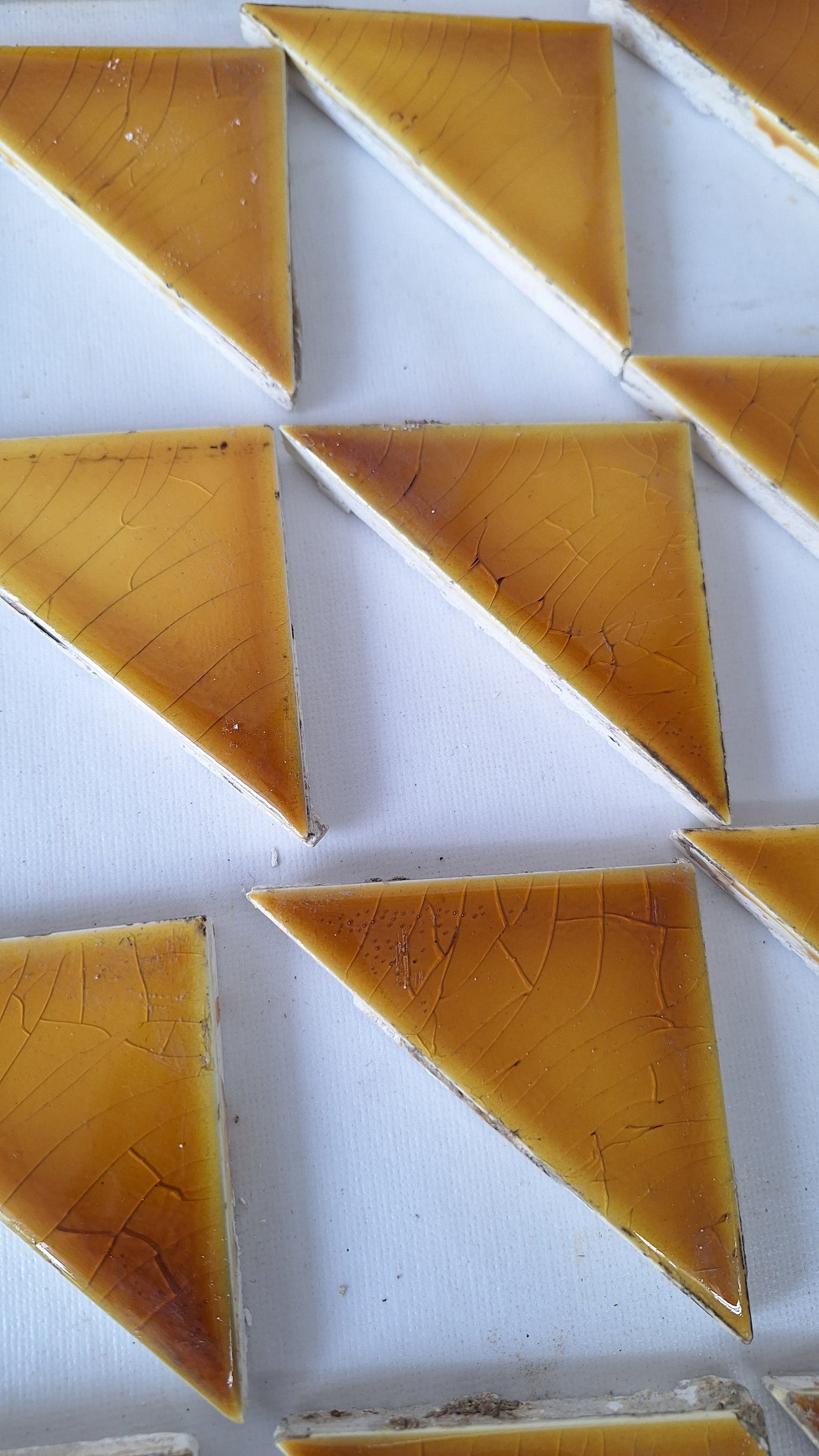 24 Antique Yellow Fireplace Tiles, Victorian Hearth Border Accent Tiles