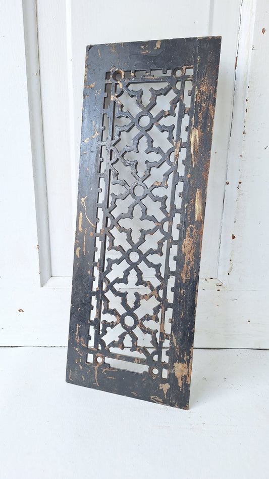 6 x 15 Antique Vent Cover, Narrow Cast Iron Grate
