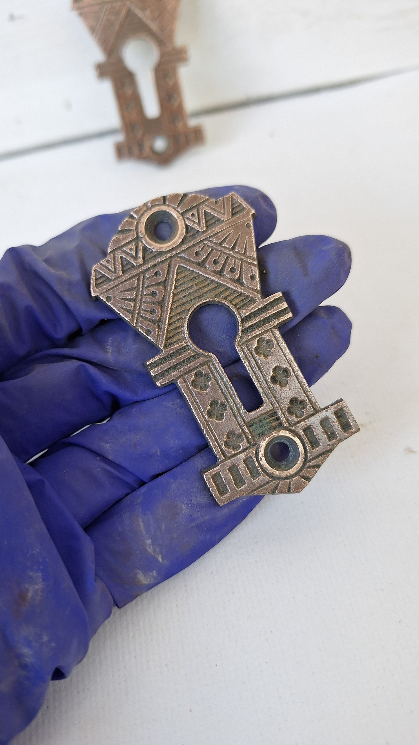 Antique Victorian Keyhole Escutcheons, Key Hole Plates