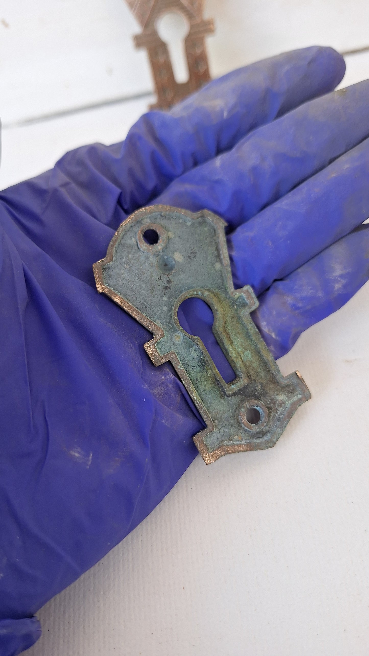 Antique Victorian Keyhole Escutcheons, Key Hole Plates