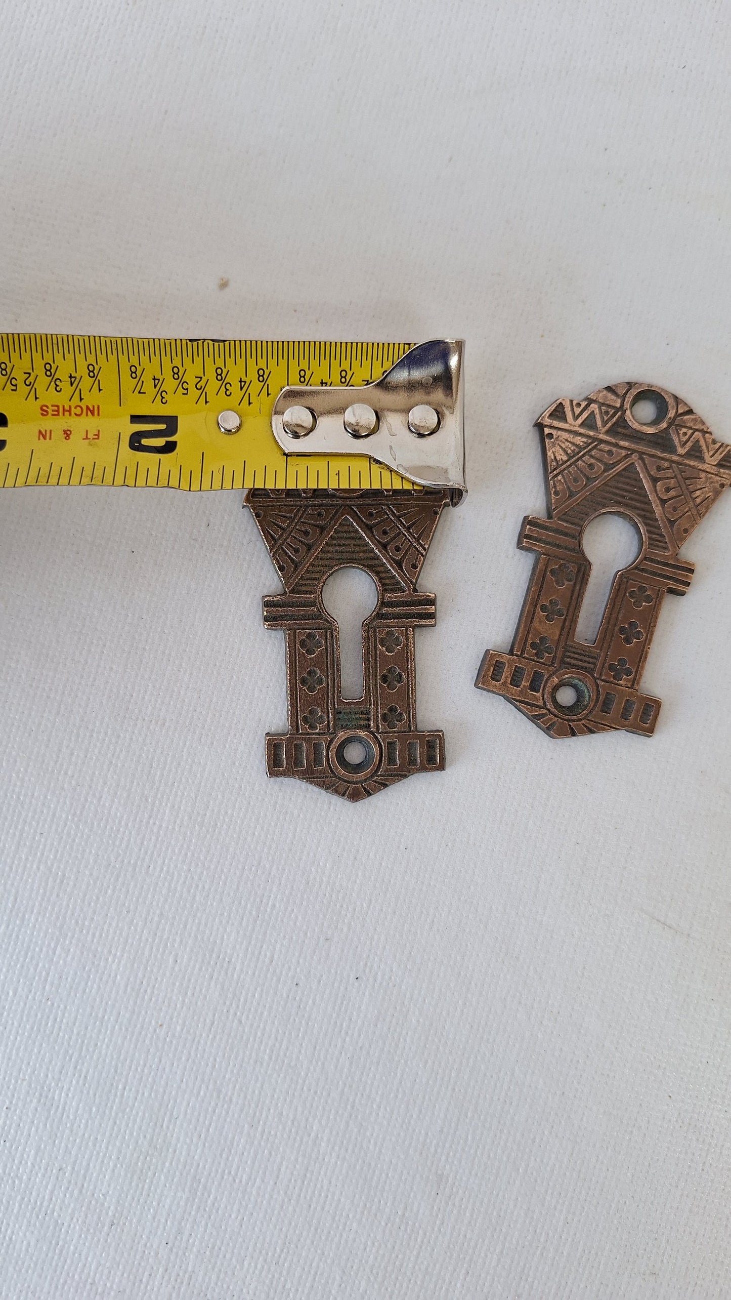 Antique Victorian Keyhole Escutcheons, Key Hole Plates