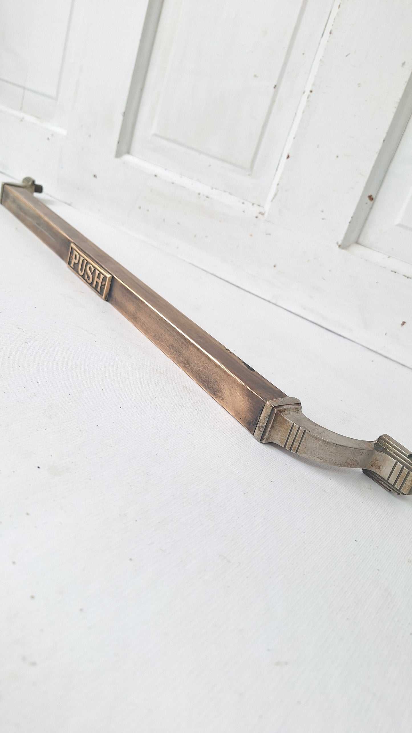 PUSH Commercial Door Pull, Antique Bronze Push Bar