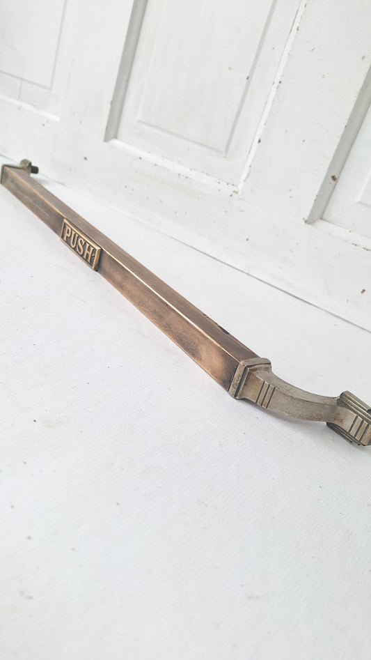 PUSH Commercial Door Pull, Antique Bronze Push Bar
