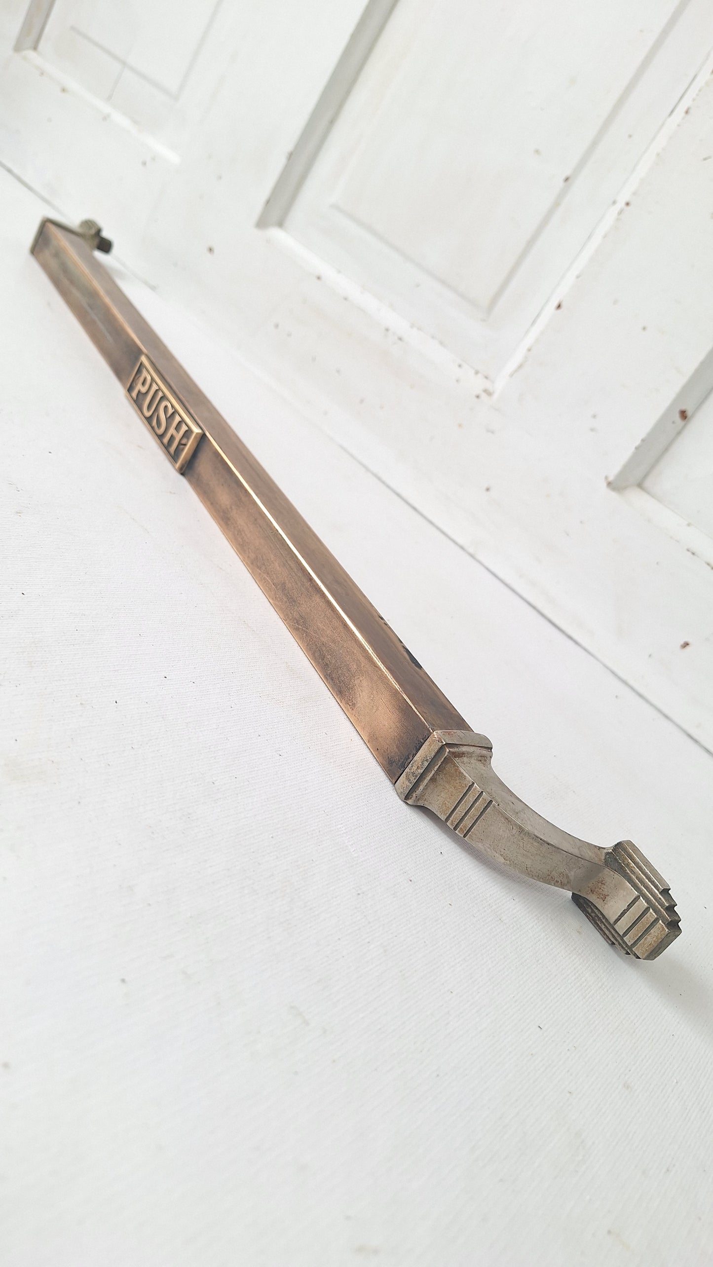 PUSH Commercial Door Pull, Antique Bronze Push Bar
