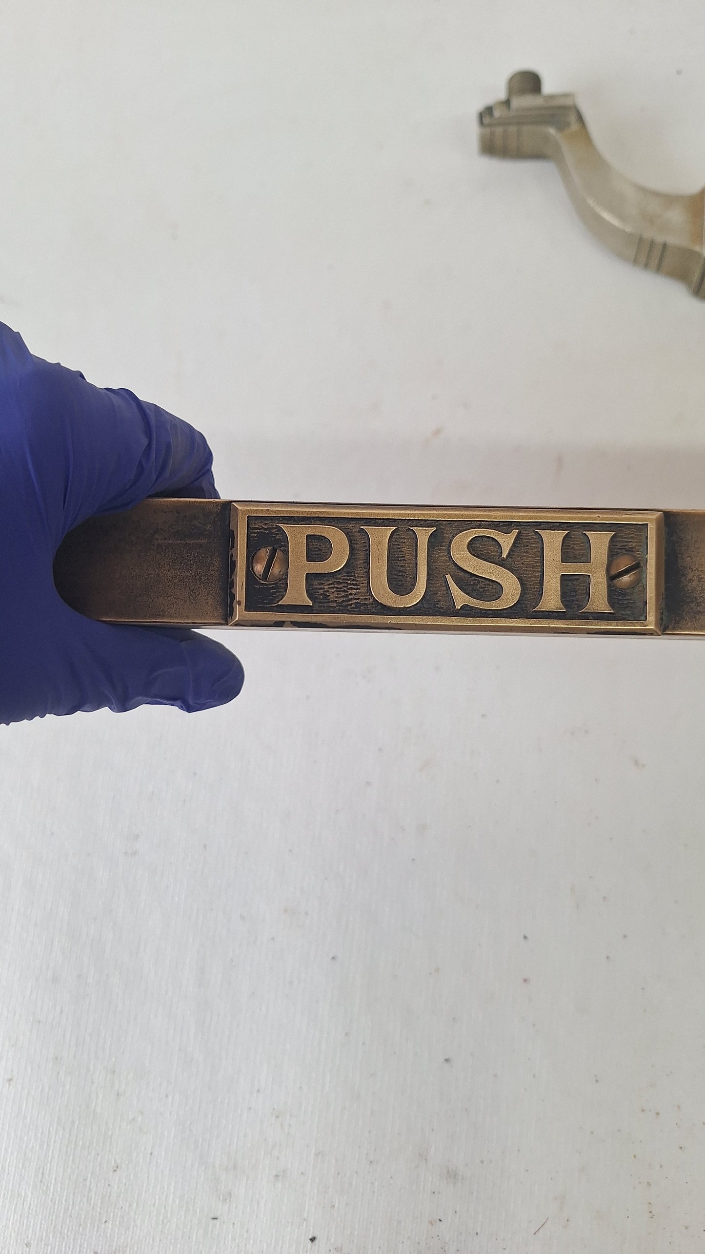 PUSH Commercial Door Pull, Antique Bronze Push Bar