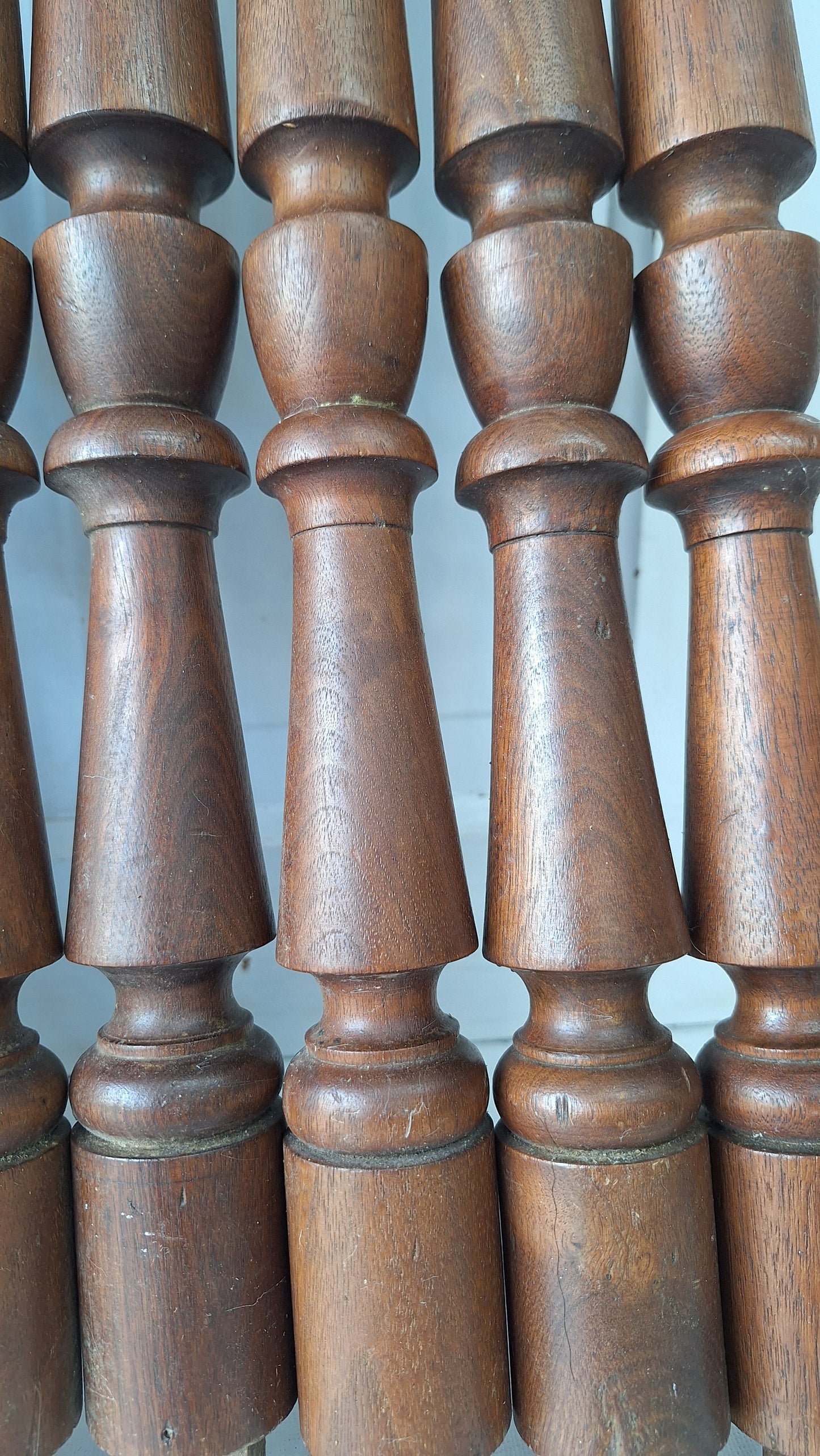 14 Antique Staircase Spindles, Wooden Stair Rail Balusters