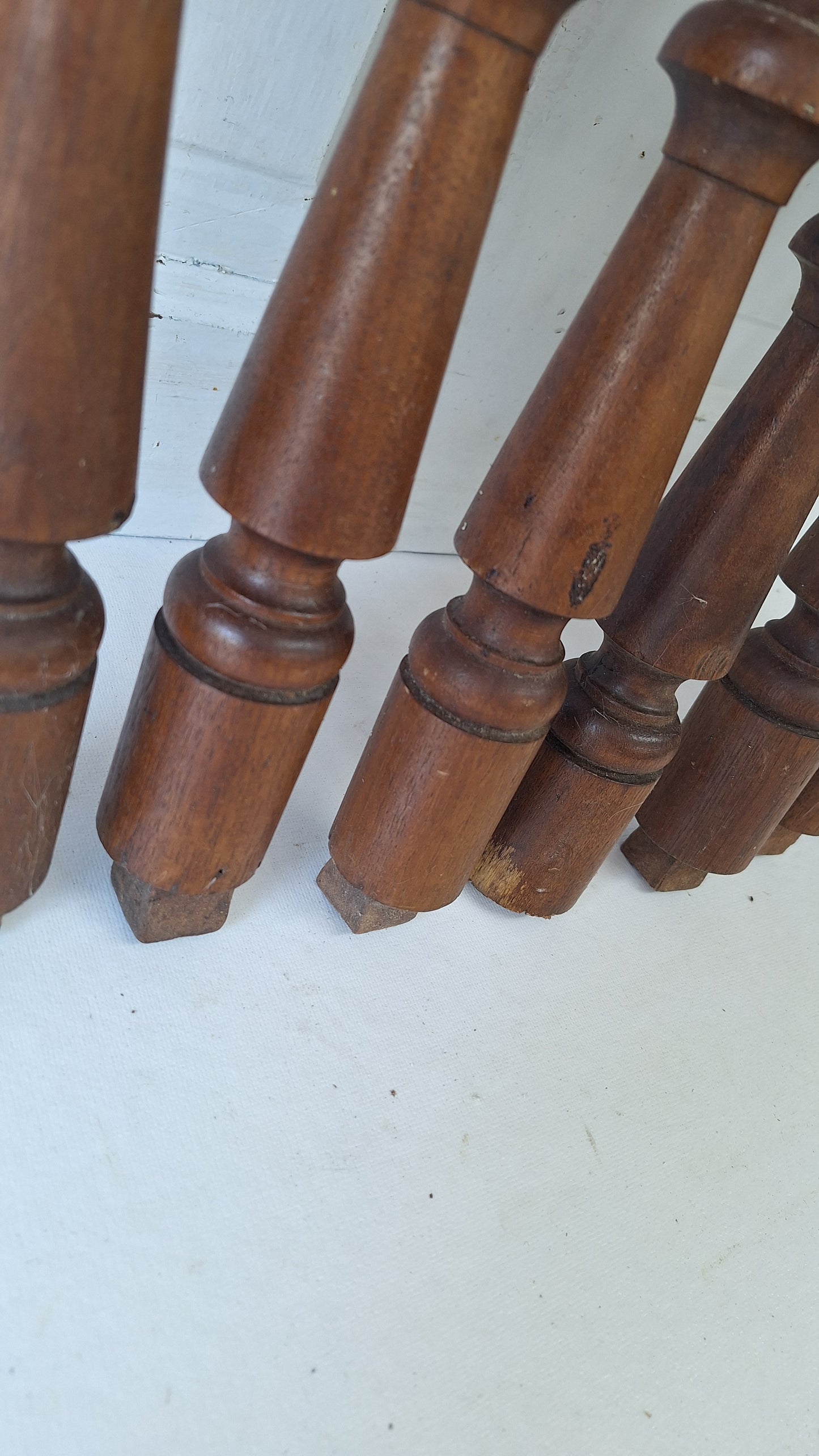 8 Antique Staircase Spindles, Wooden Stair Rail Balusters