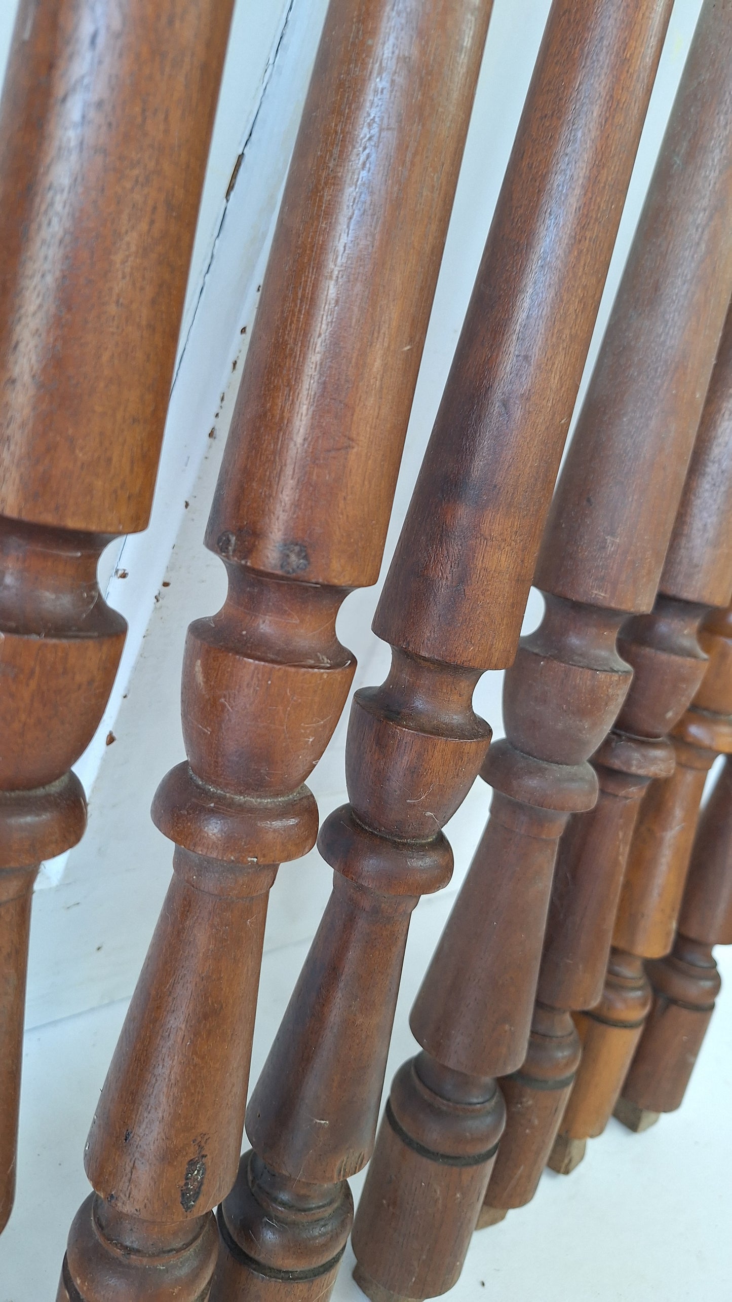 8 Antique Staircase Spindles, Wooden Stair Rail Balusters
