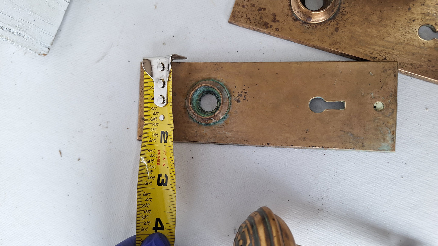 Century Bronze Doorknob Set: Embossed Victorian Hardware