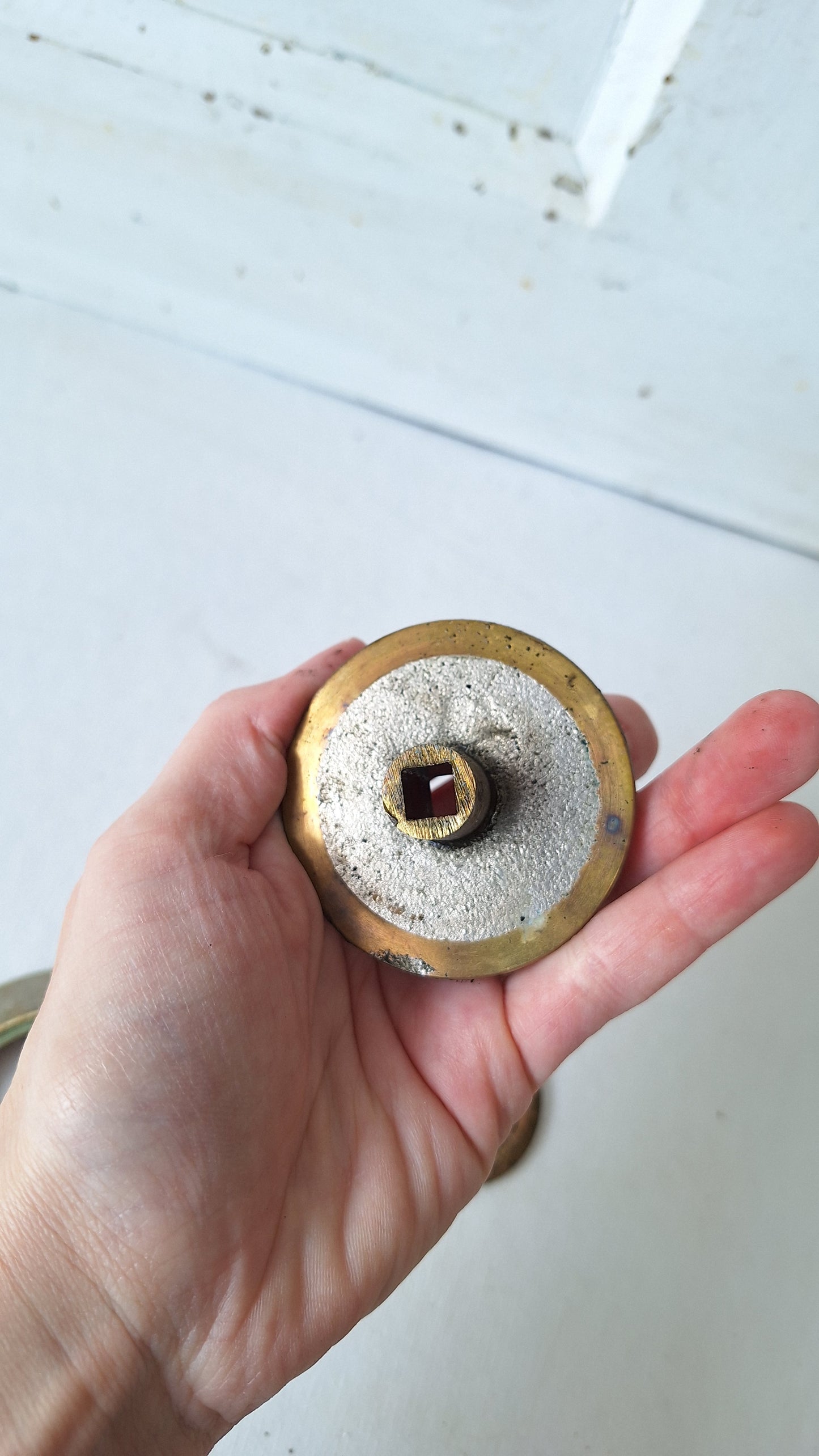 Vintage Occupied Bathroom Door Indicator Lock, Early 1900s Privacy Lock