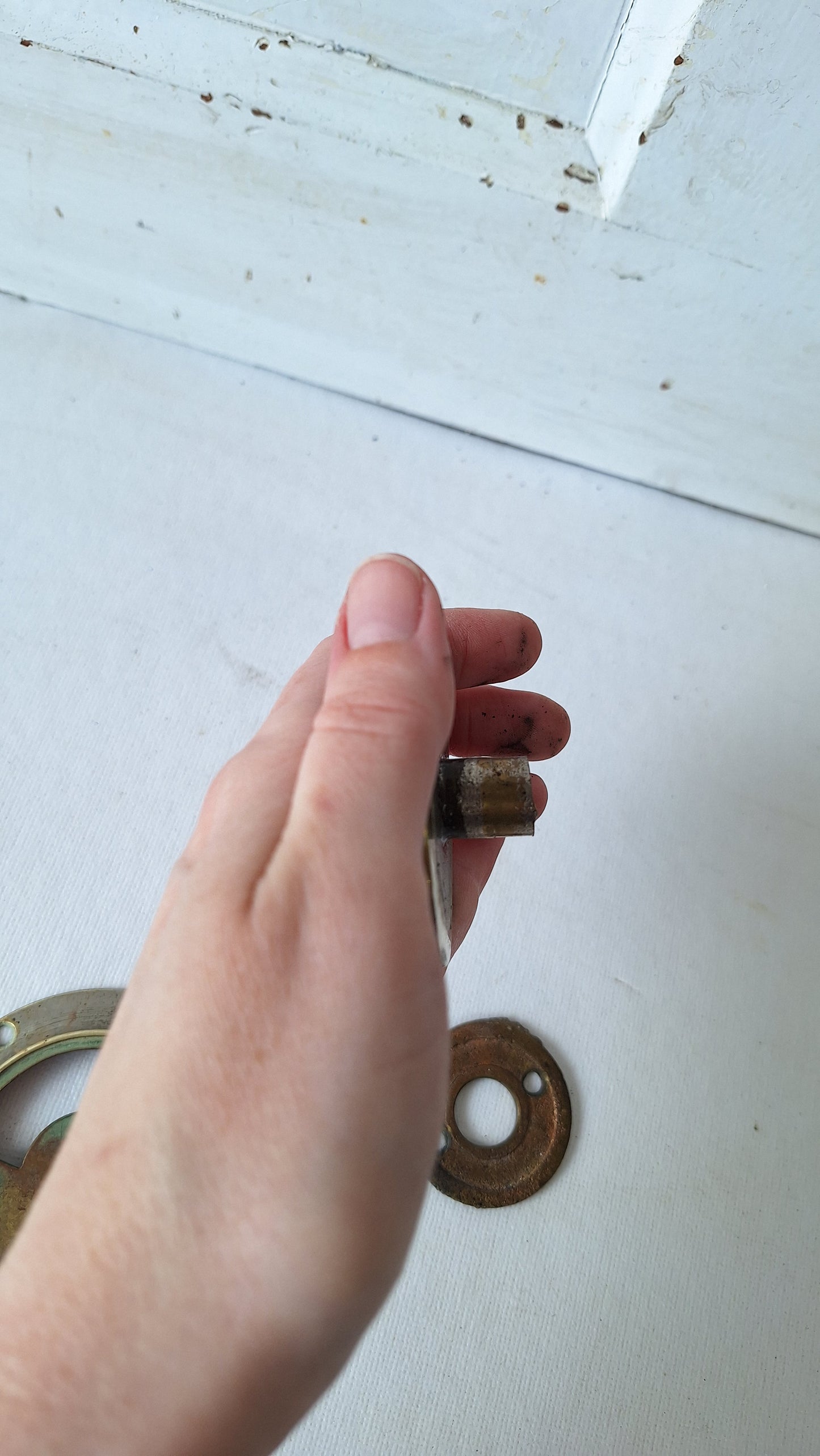 Vintage Occupied Bathroom Door Indicator Lock, Early 1900s Privacy Lock